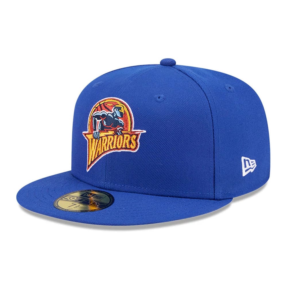Pictured is this NBA Hardwood Classic Sidepatch Golden State Warriors 59FIFTY Fitted cap in blue. 4