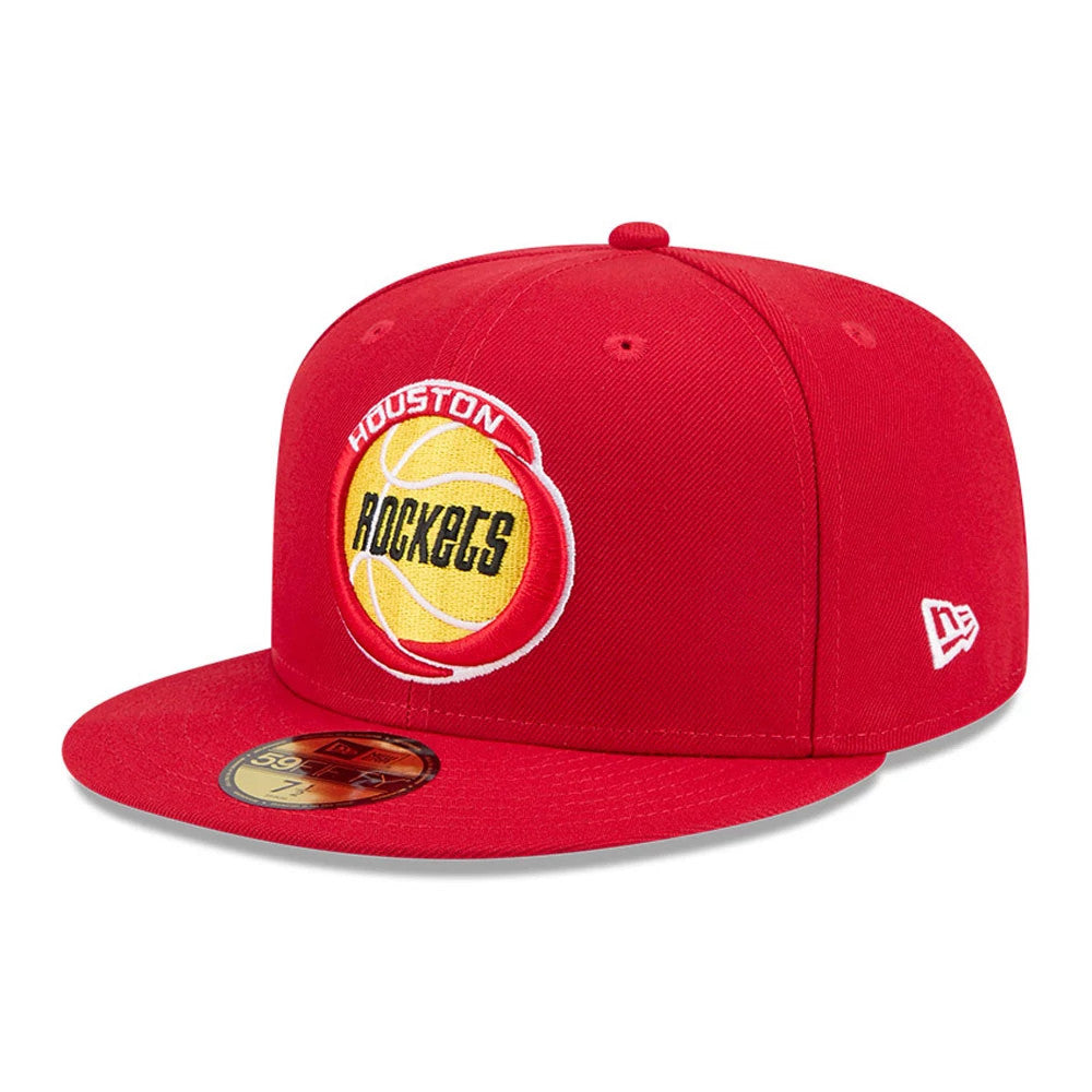 Pictured is this NBA Hardwood Classic Anniversary Houston Rockets 59FIFTY Fitted cap in red. 4