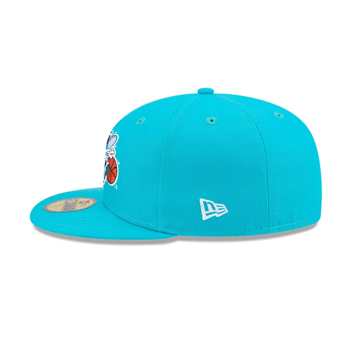 Pictured is this NBA Hardwood Classic Charlotte Hornets 59FIFTY Fitted cap in turquoise. 7