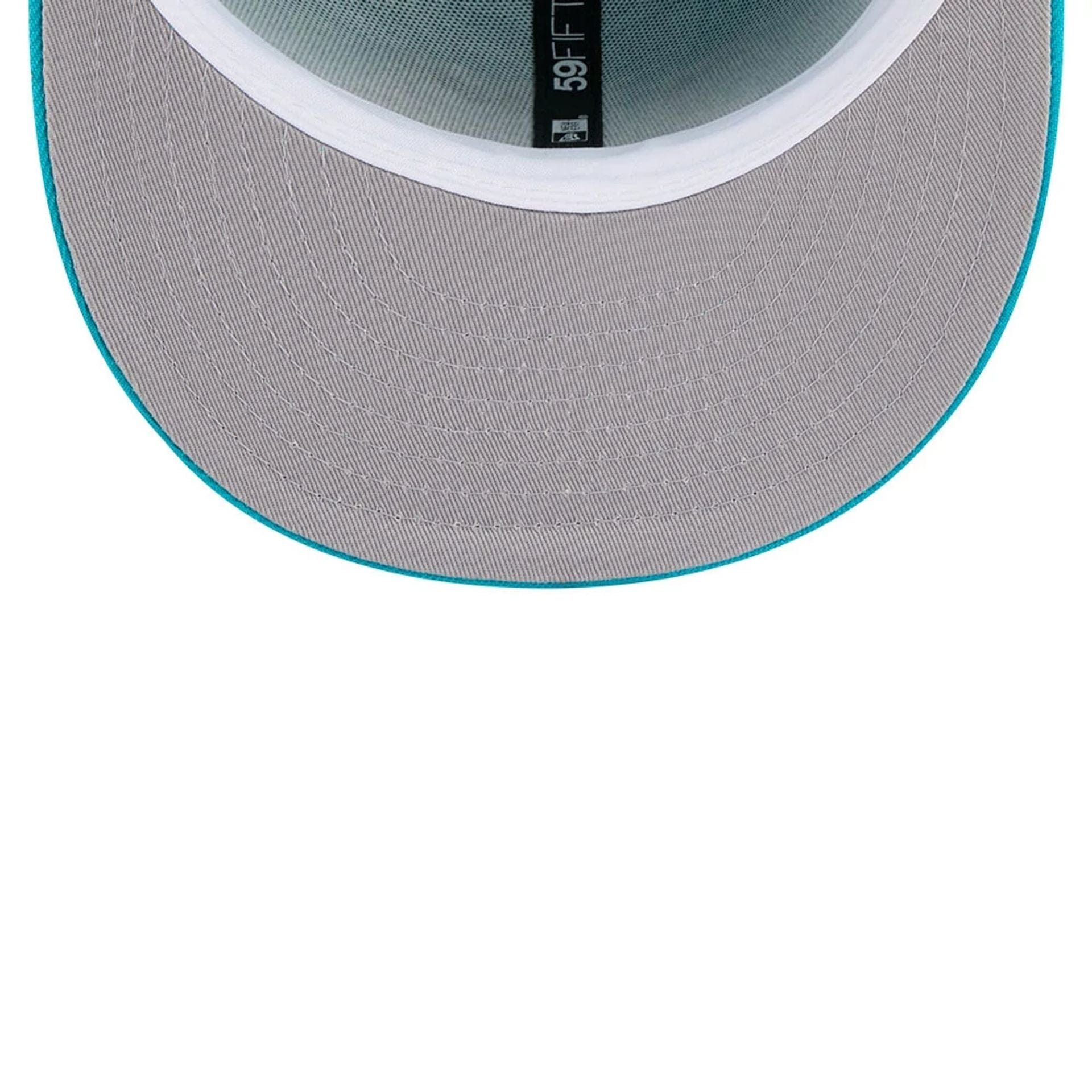Pictured is this NBA Hardwood Classic Charlotte Hornets 59FIFTY Fitted cap in turquoise. 2