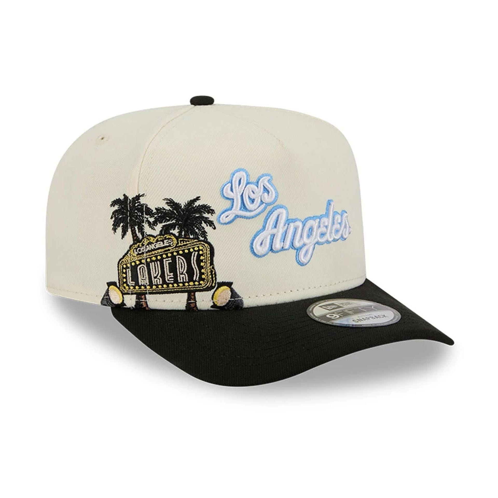 Pictured is this NBA Hardwood Classic LA Lakers 9FIFTY A-Frame Snapback cap in Cream . 1