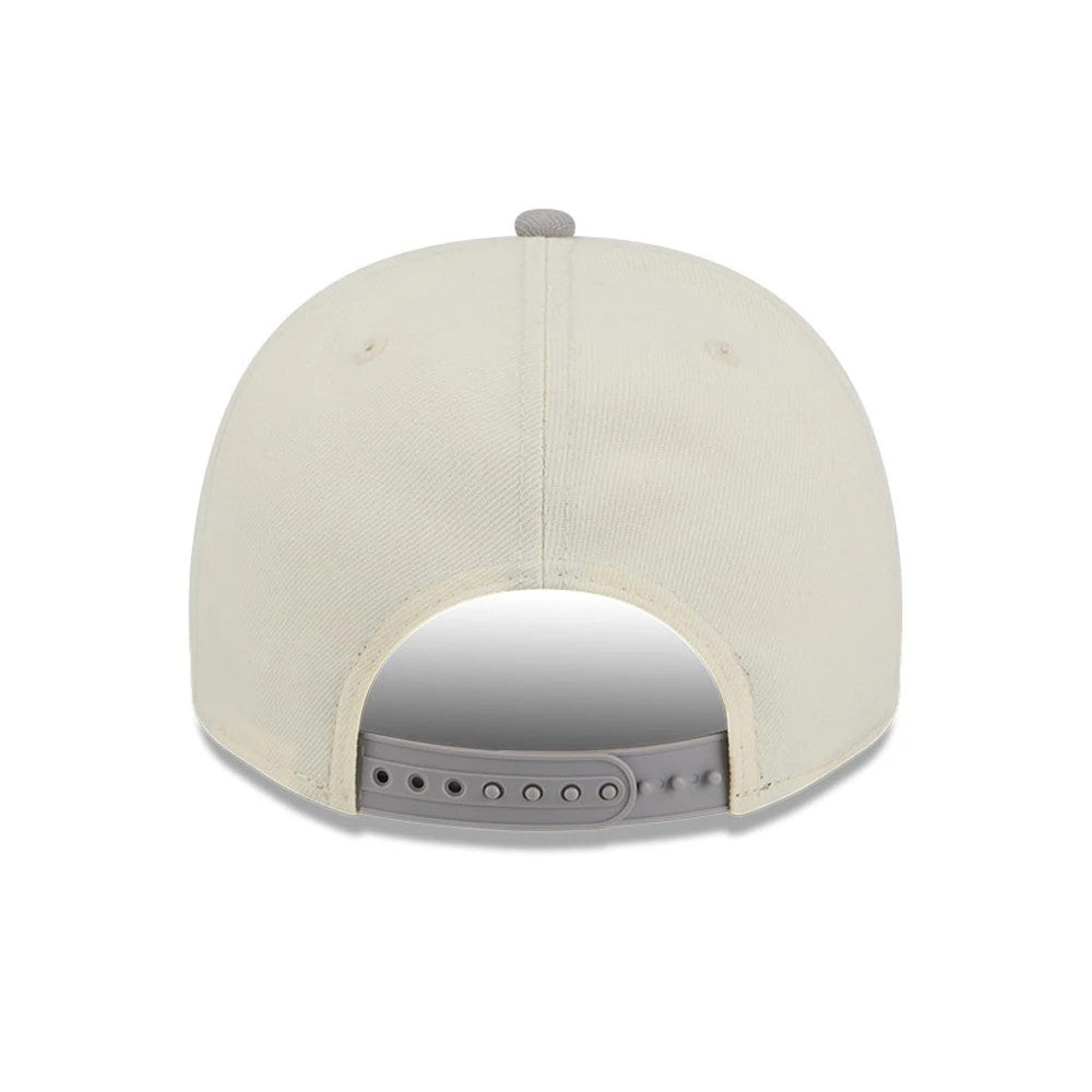 San Antonio Spurs NBA Grey New Era 9FIFTY A-Frame Snapback Adjustable Cap, rear view showing a structured grey crown, grey snap closure and top button, with no logos or embroidery.