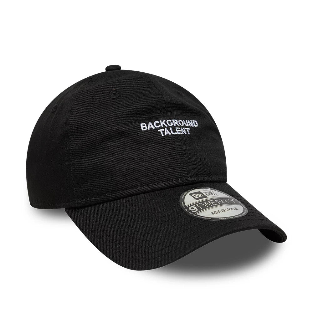 This is a New Era Slogan Background Talent Black 9TWENTY Adjustable Cap 3