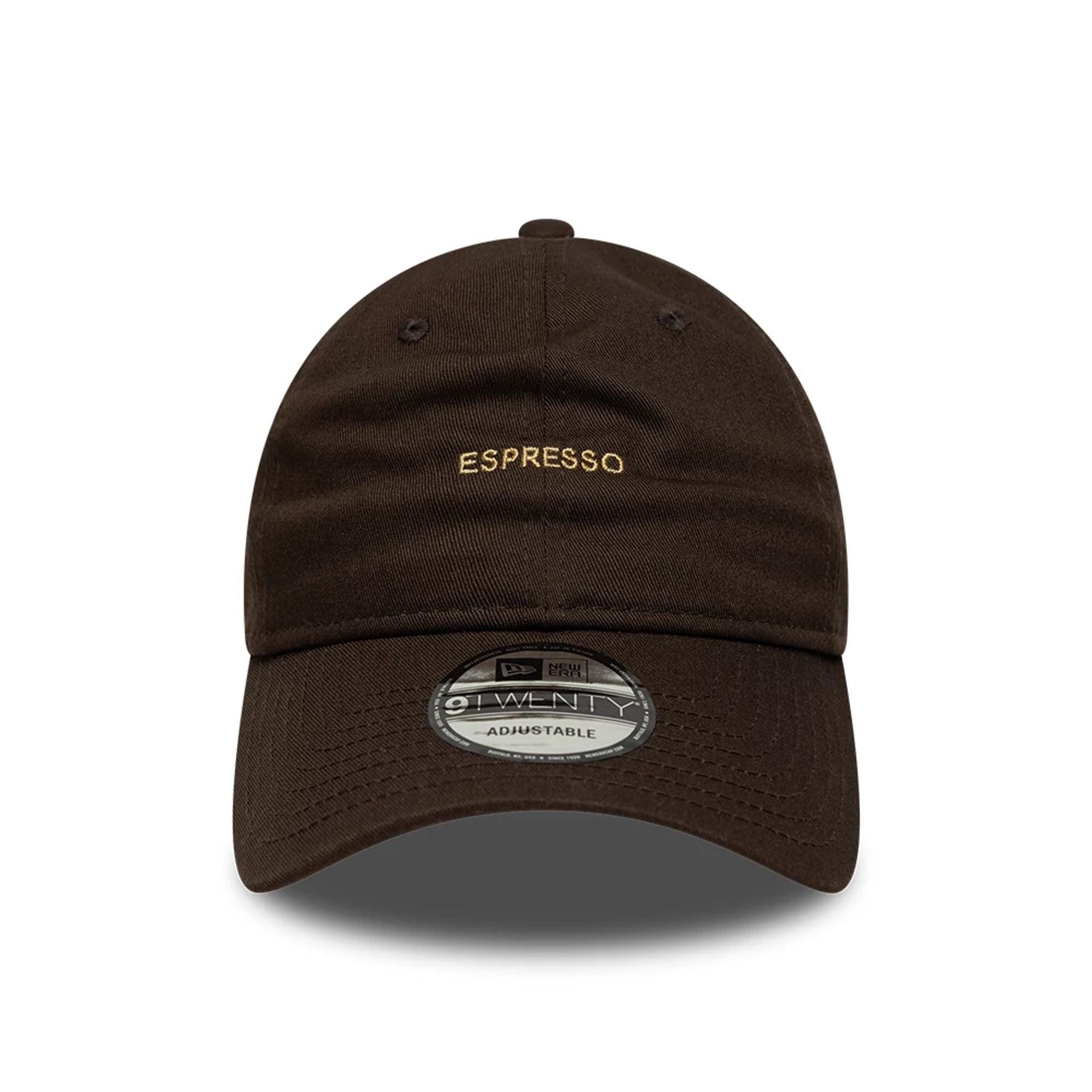 This is a New Era Slogan Espresso Dark Brown 9TWENTY Adjustable Cap 2