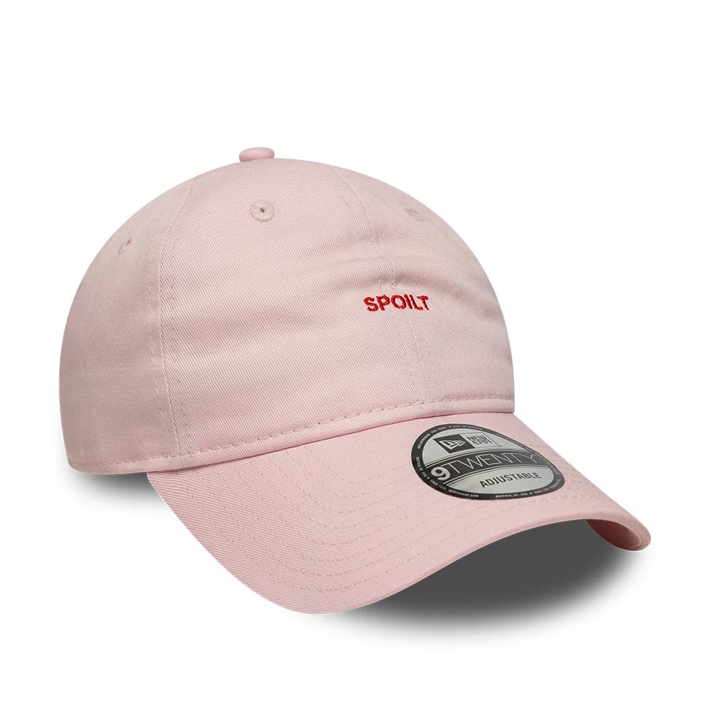 This is a New Era Slogan Spoilt Pastel Pink 9TWENTY Adjustable Cap 3