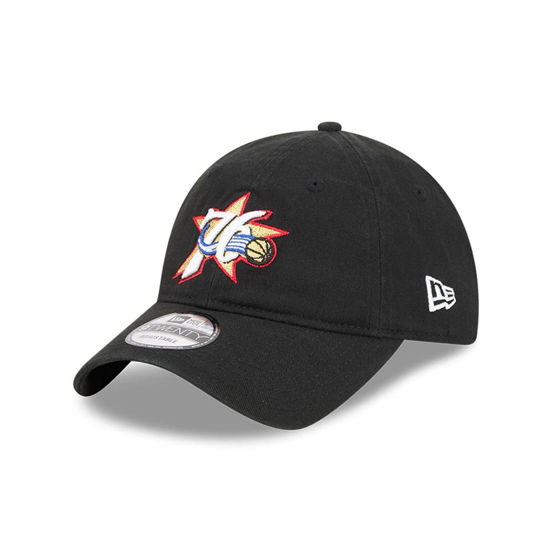 Pictured is this NBA Classic Philadelphia 76ers 9TWENTY Adjustable cap in black. 1