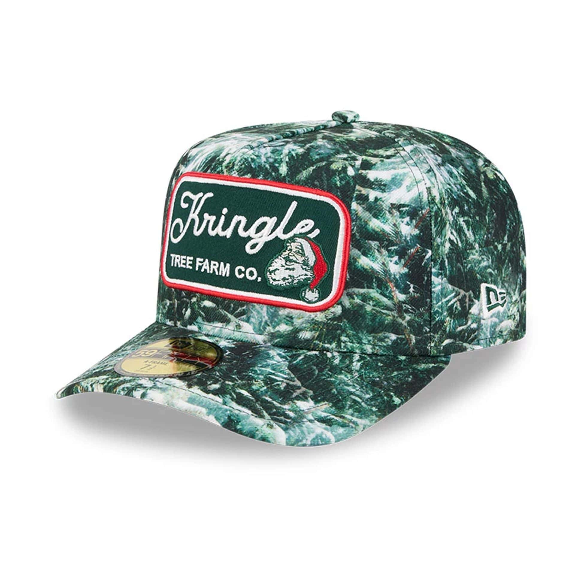 Pictured is this New Era Holiday Essentials 59FIFTY A-Frame Fitted cap in dark green. 1