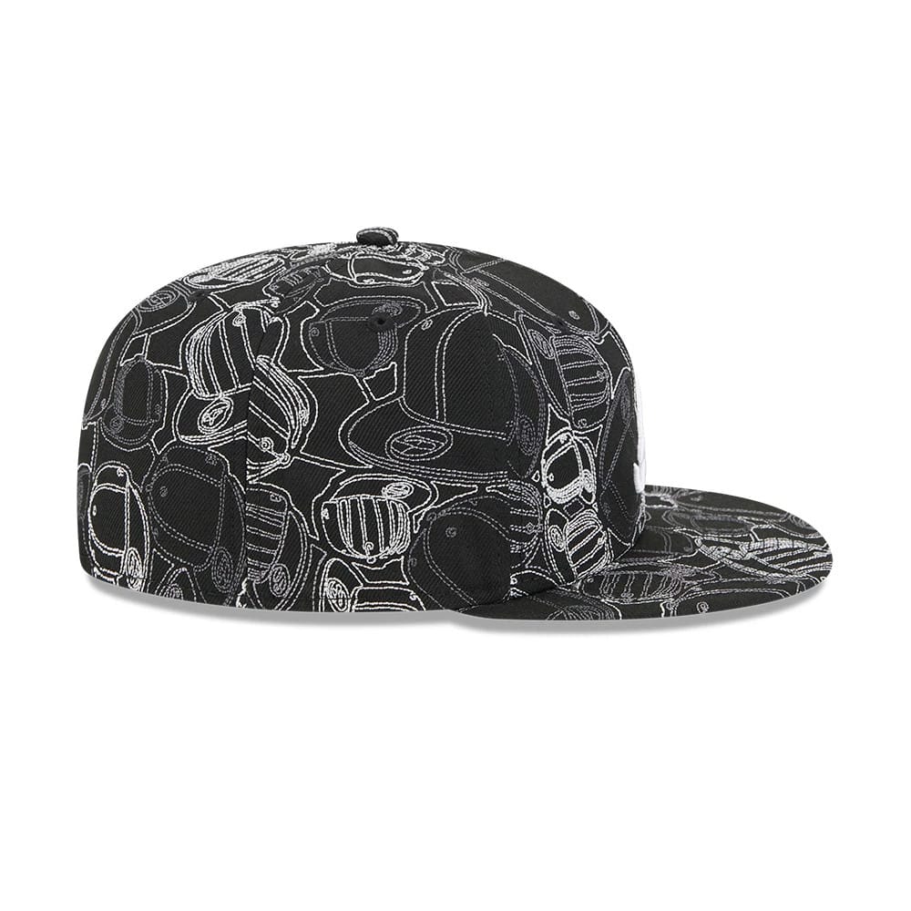 Pictured is this MLB Cap Scramble Atlanta Braves 59FIFTY Fitted cap in black. 7