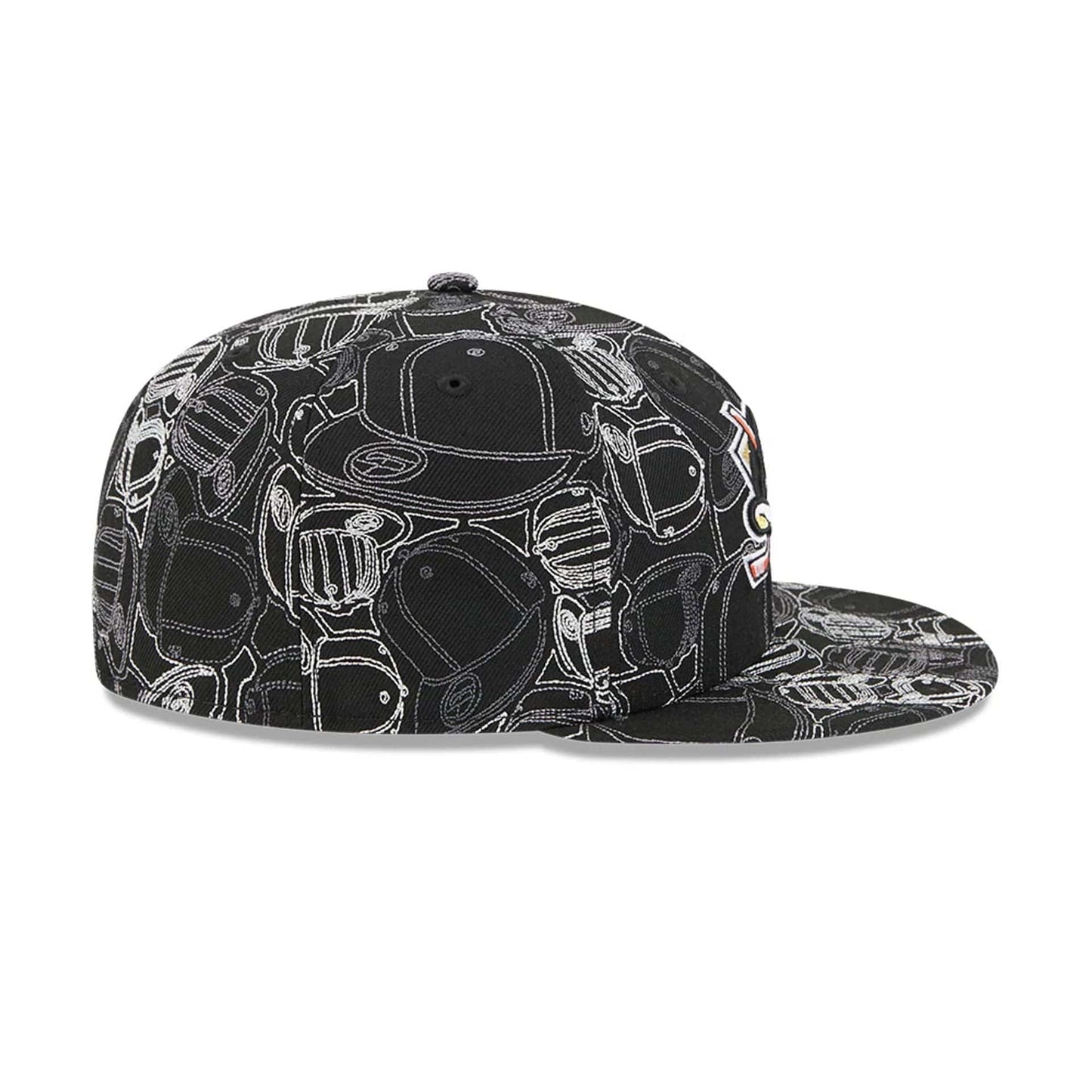 Pictured is this NHL Cap Scramble Anaheim Ducks 59FIFTY Fitted cap in black. 7