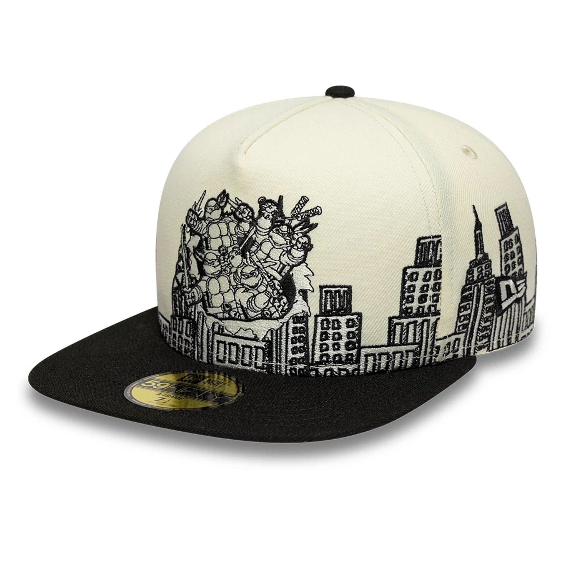 Pictured is this City Scene Teenage Mutant Ninja Turtles 59FIFTY A-Frame Fitted cap in white. 1