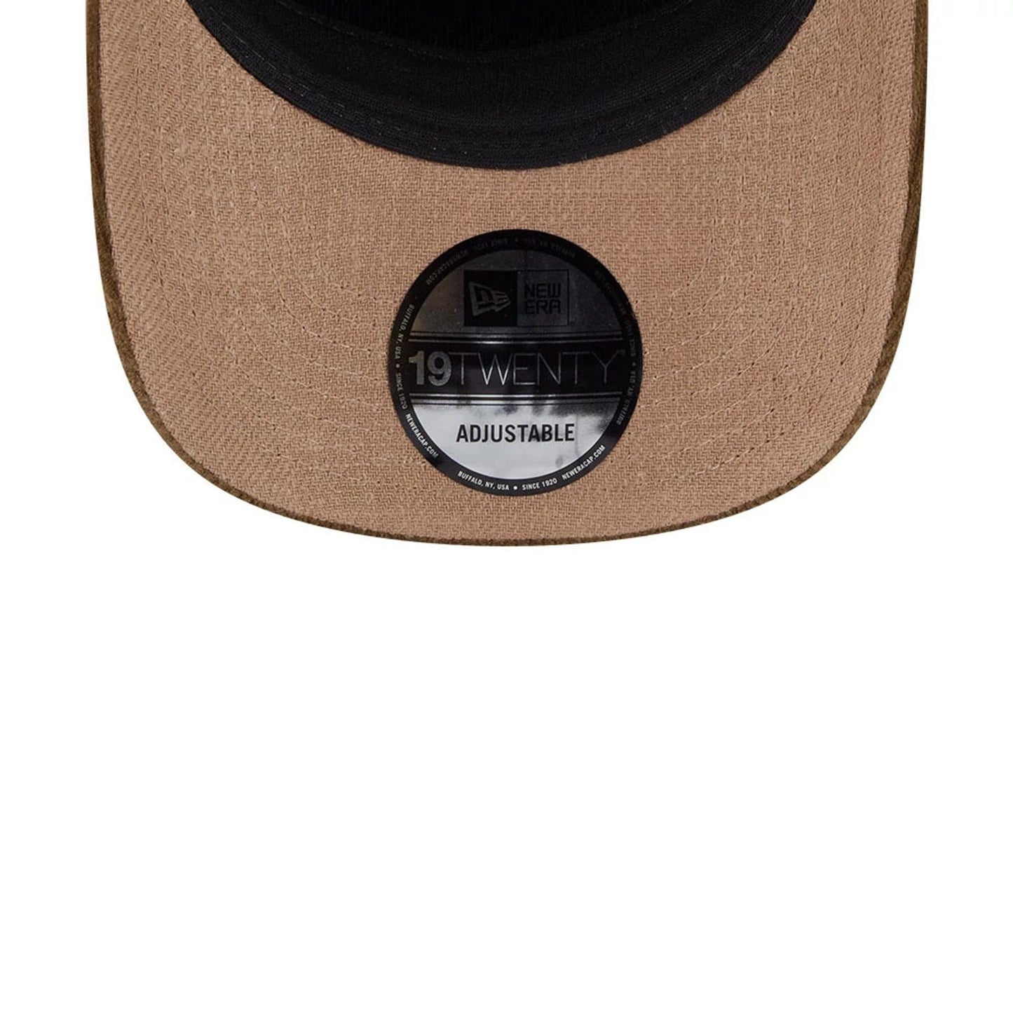 Pictured is this MLB Utility Linen Atlanta Braves 19TWENTY cap in open brown. 5