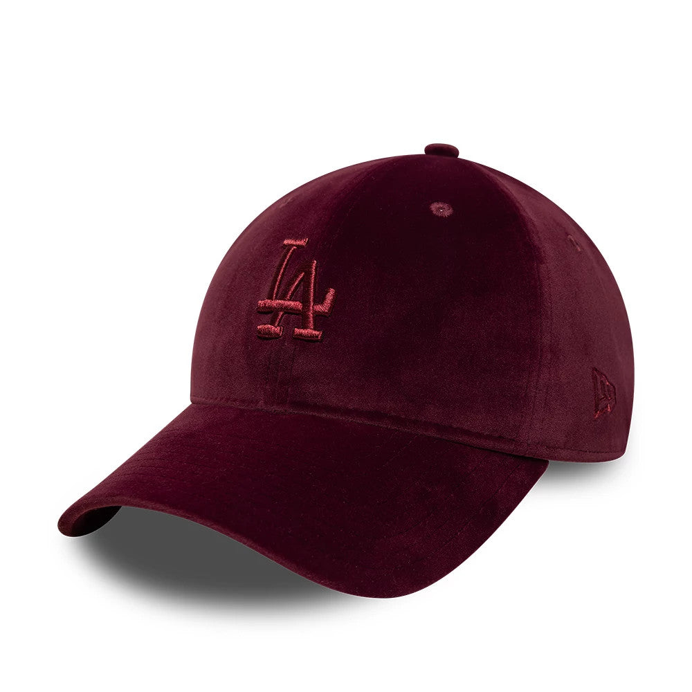 This is a LA Dodgers MLB Velour Dark Purple 9TWENTY Bow Back Adjustable Cap 1