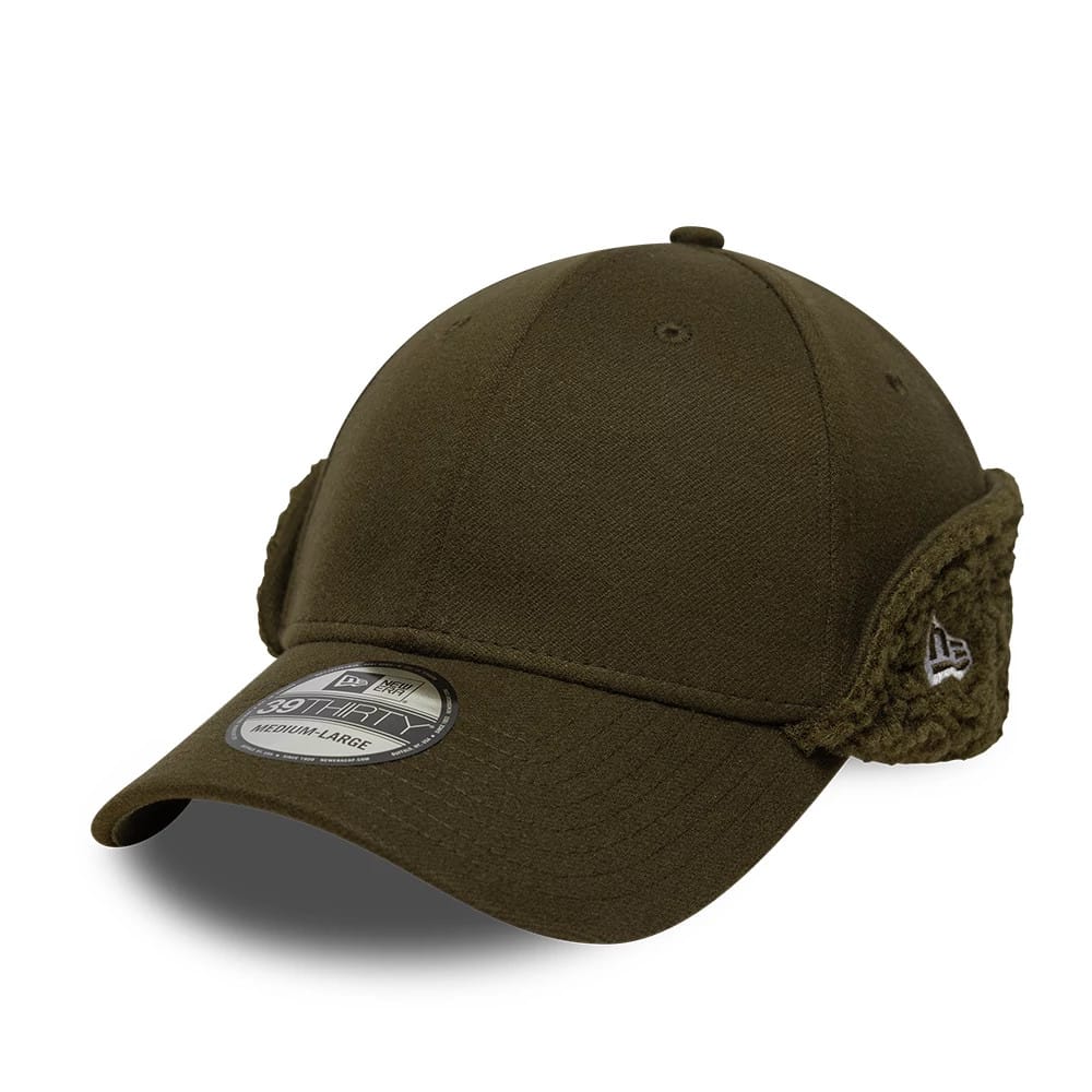 Pictured in this New Era Green 39THIRTY Downflap Stretch Fit Cap 1