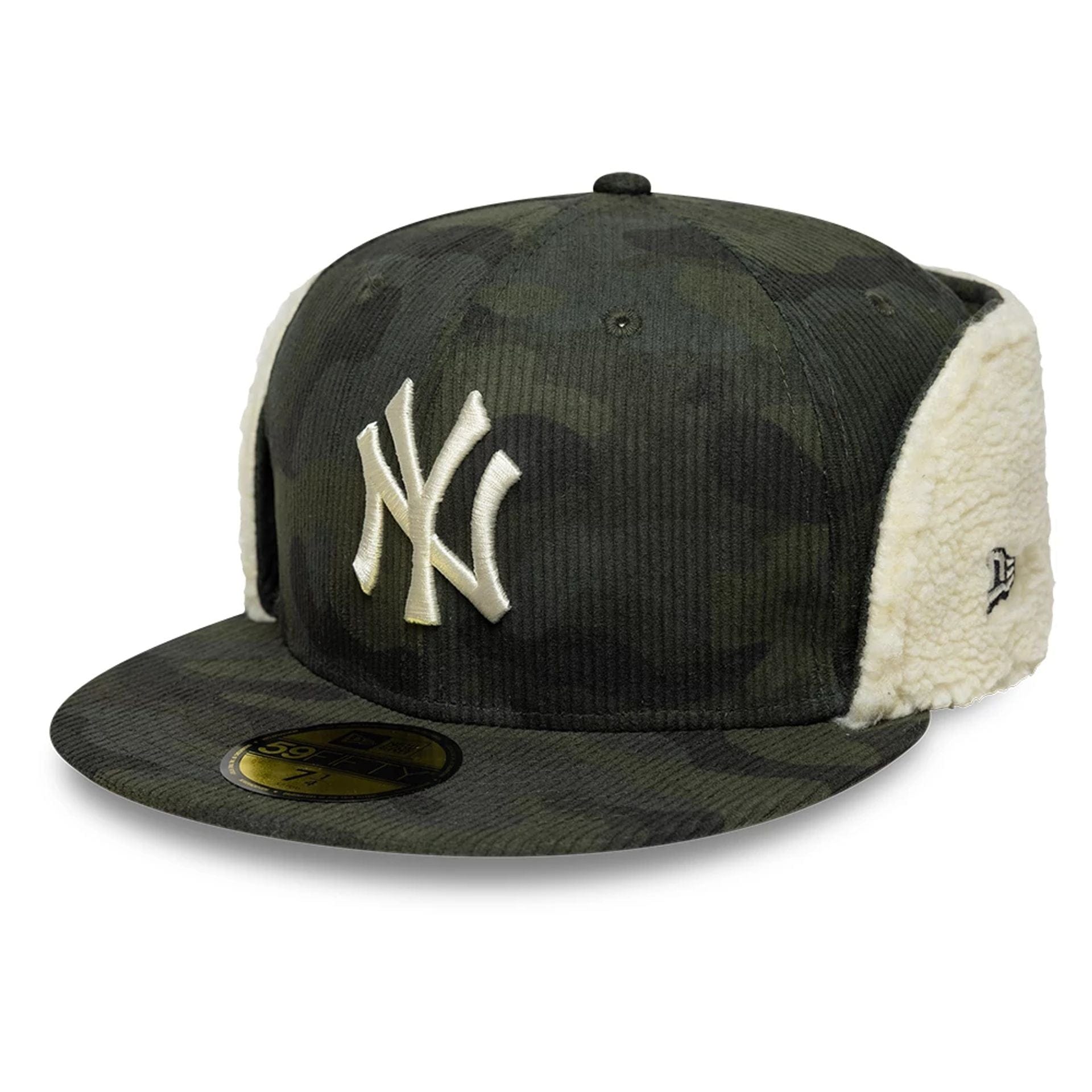 Pictured is this MLB Cord New York Yankees Downflap 59FIFTY Fitted cap in green. 1