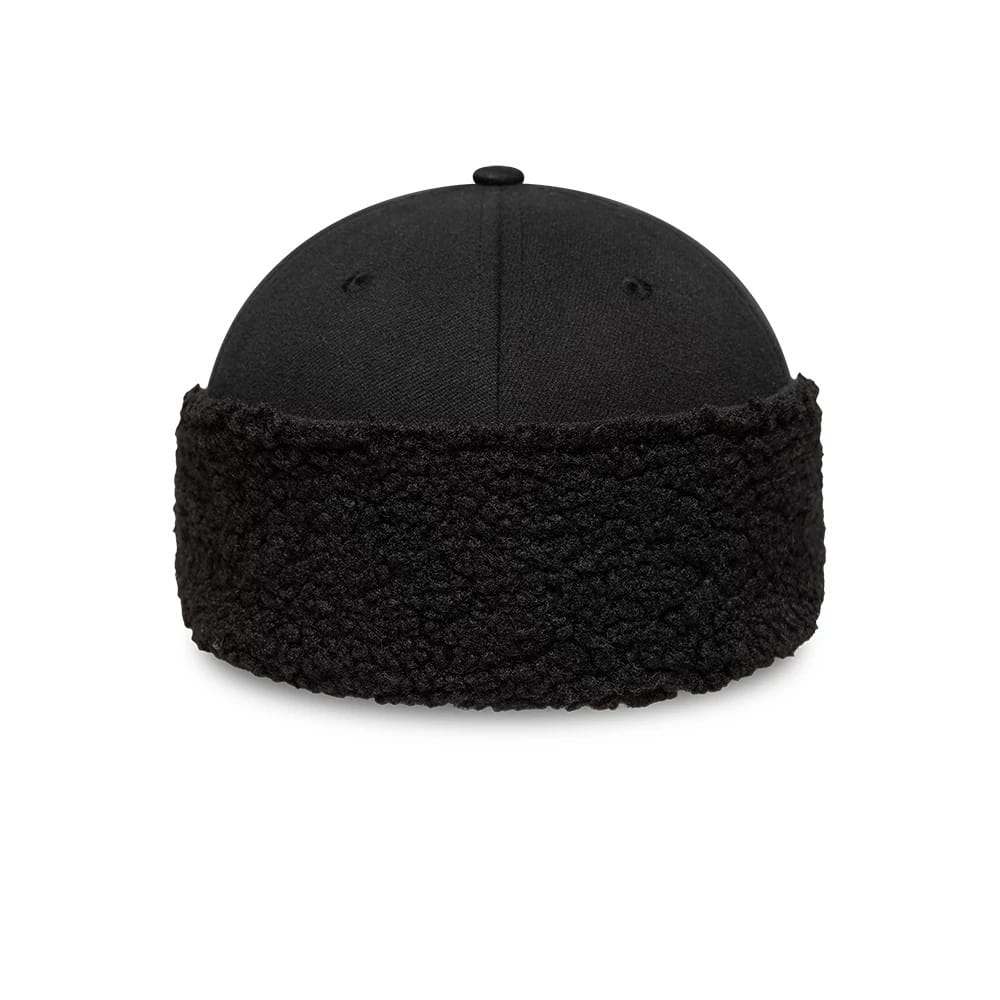 Pictured in this New Era Black 39THIRTY Downflap Stretch Fit Cap 2