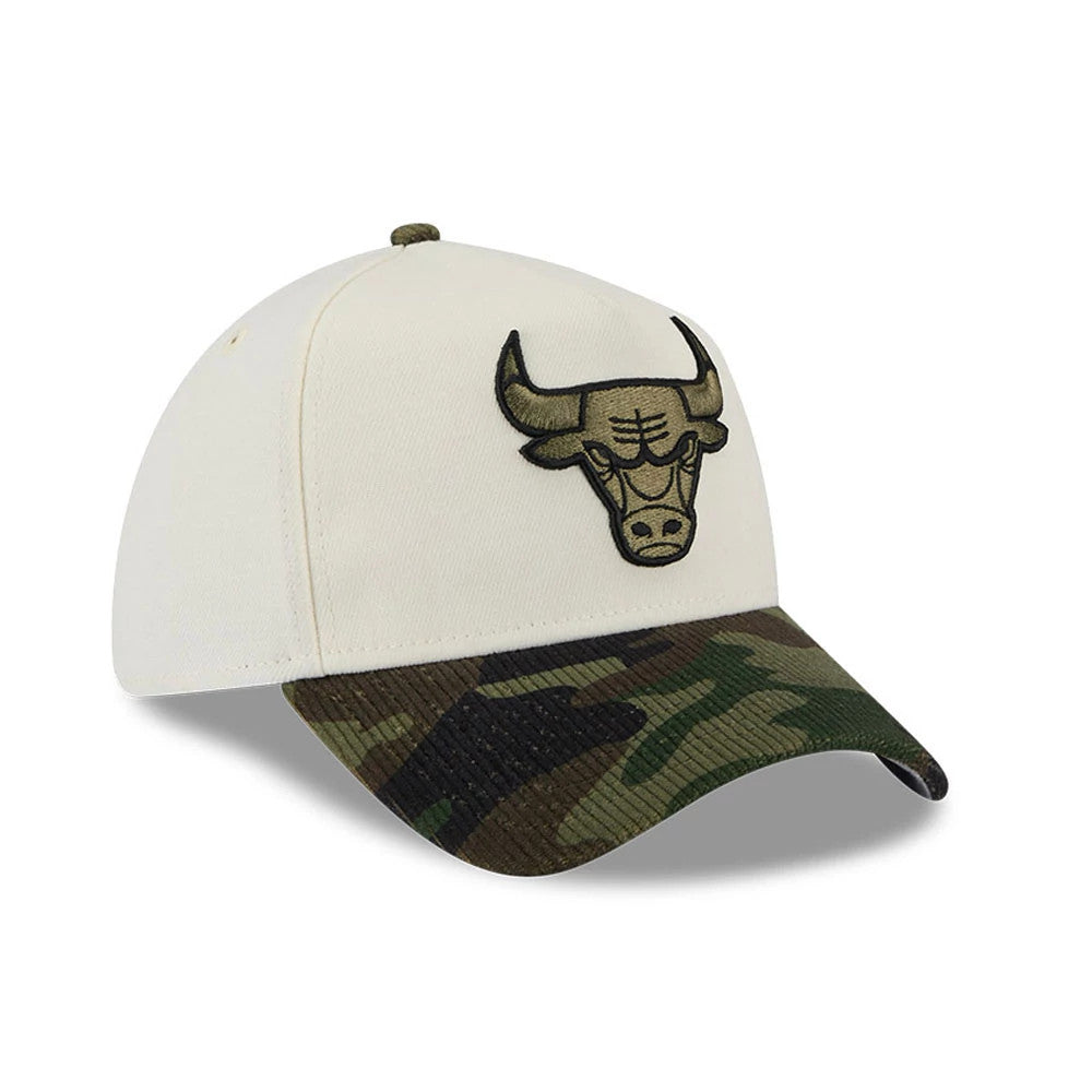 Pictured is this NBA Chicago Bulls 39THIRTY A-Frame Stretch Fit cap in Cream 4