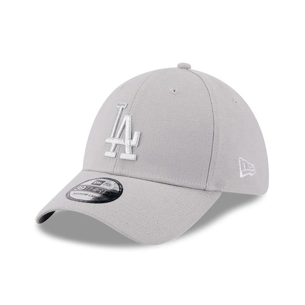 Pictured is this MLB Metallic LA Dodgers 39THIRTY Stretch Fit cap in grey. 1