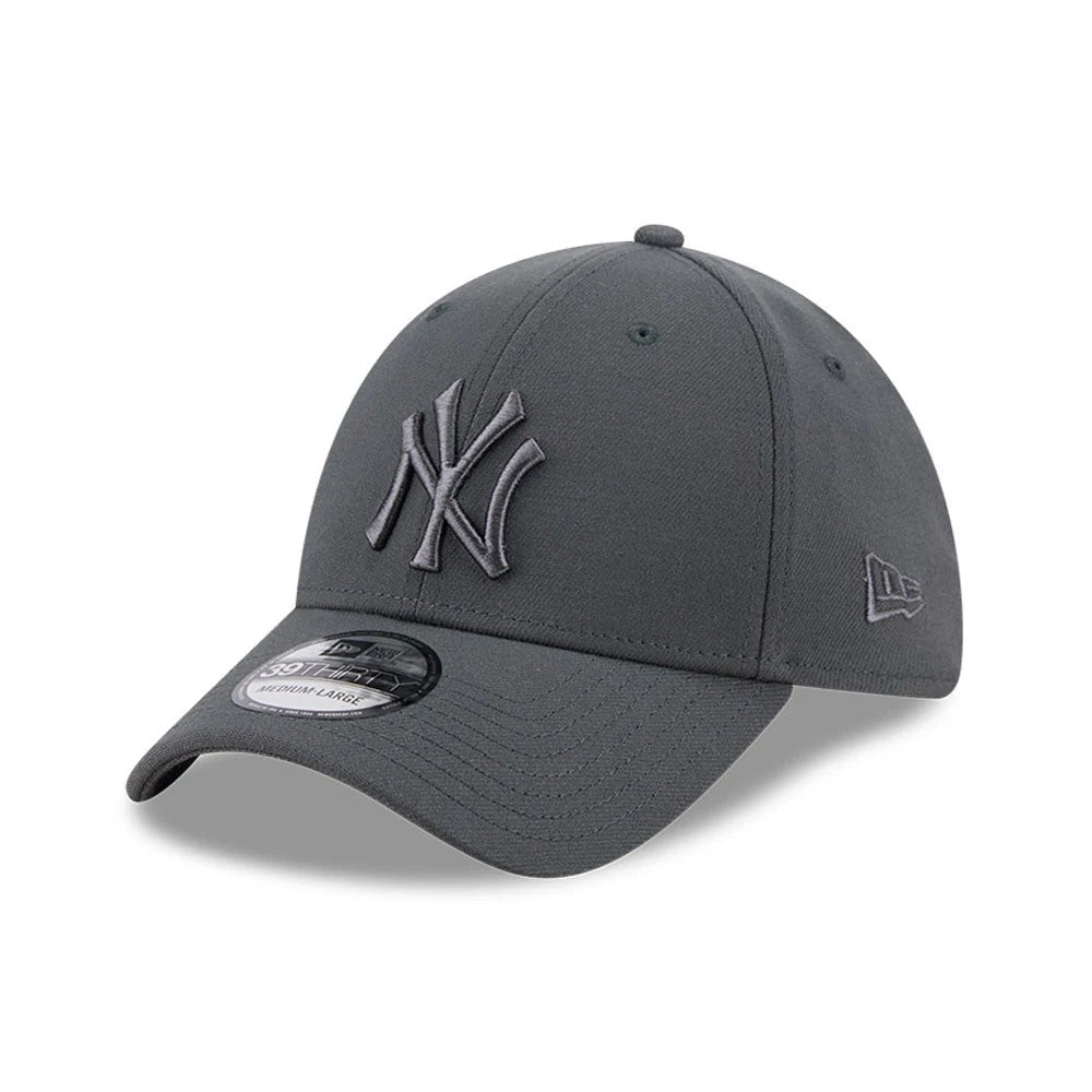 Pictured is this MLB Steel New York Yankees 39THIRTY Stretch Fit cap in charcoal. 1