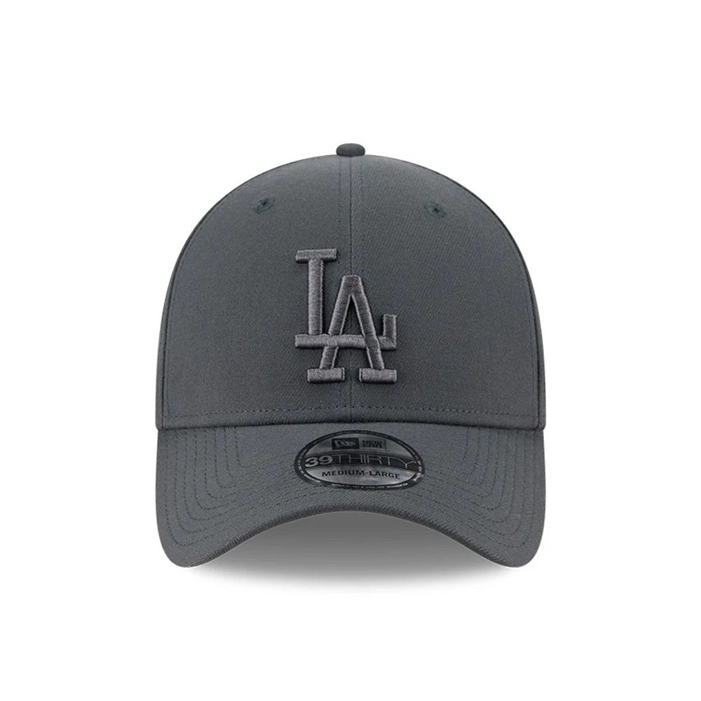 Pictured is this MLB Steel LA Dodgers 39THIRTY Stretch Fit cap in charcoal. 2