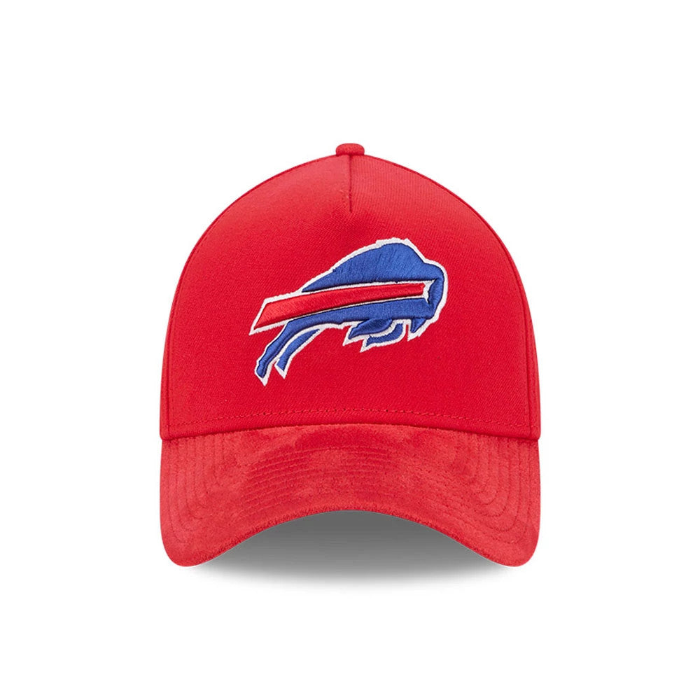 Pictured is this NFL Suede Buffalo Bills 39THIRTY A-Frame Stretch Fit cap in Red. 3