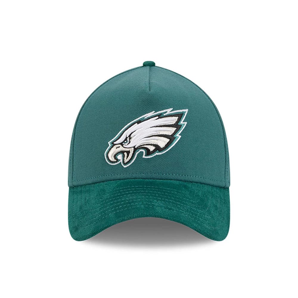 Pictured is this NFL Suede Philadelphia Eagles 39THIRTY A-Frame Stretch Fit cap in Dark Green. 3