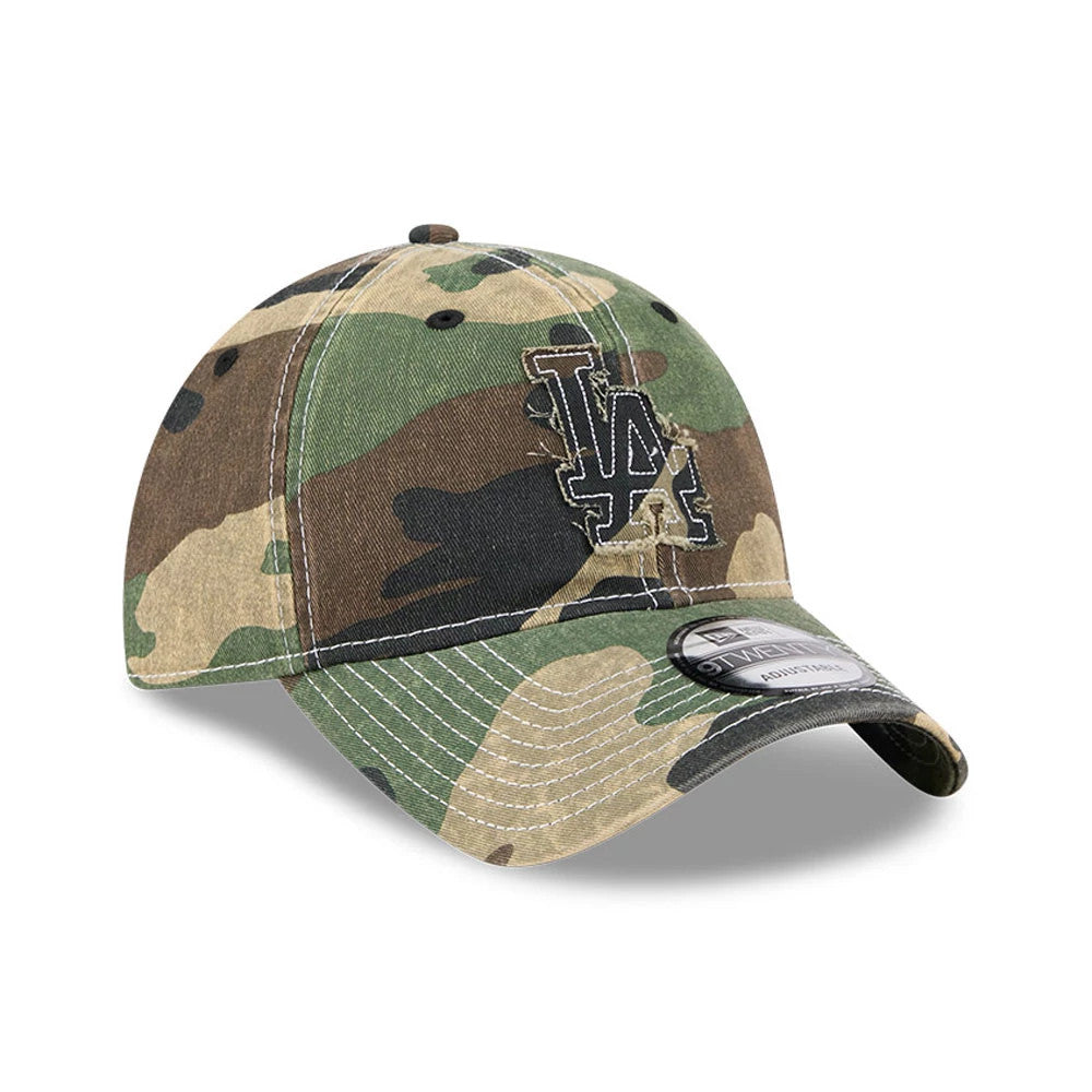 Pictured is this MLB Washed Camo LA Dodgers 9TWENTY cap in open green. 3