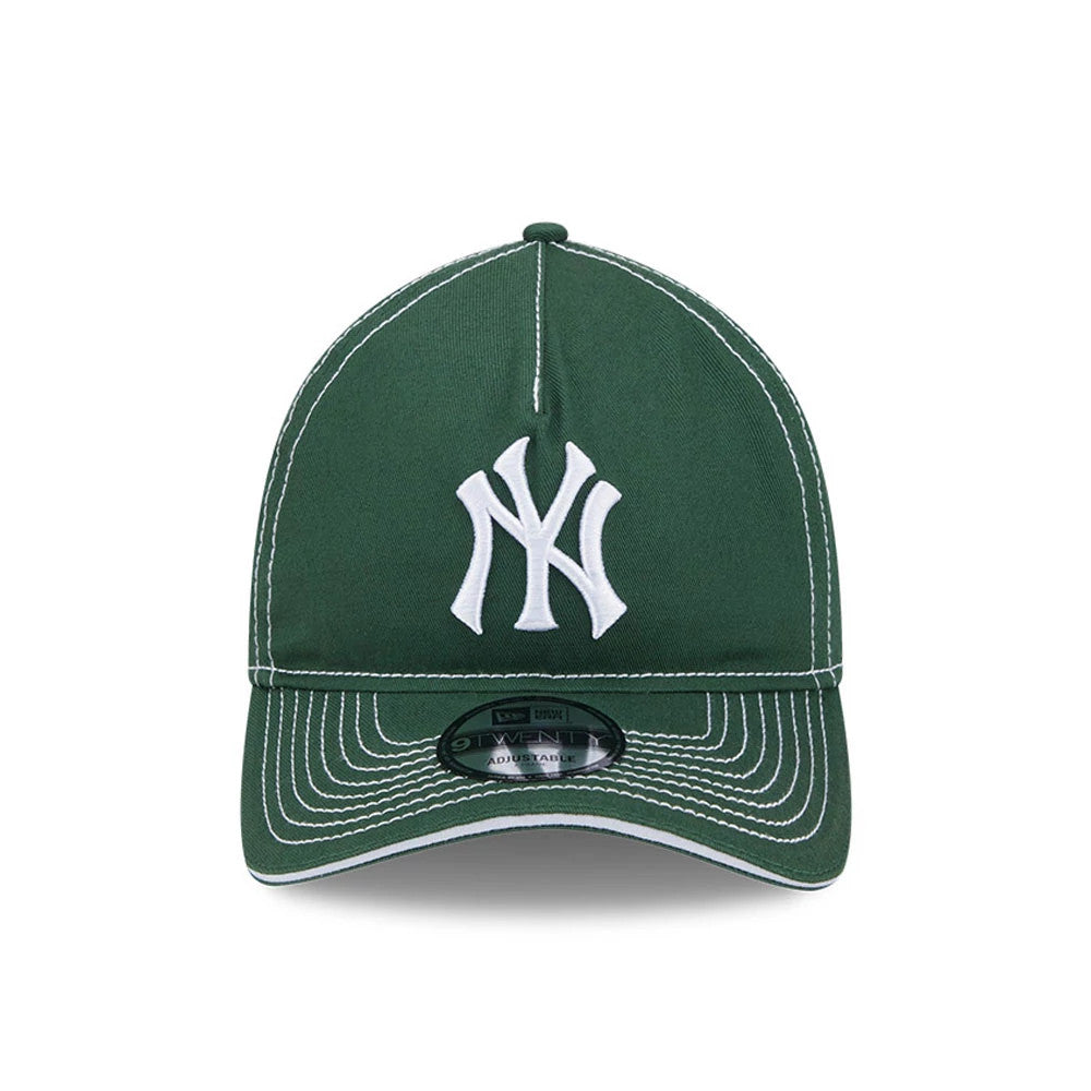 Pictured is this MLB Contrast New York Yankees 9TWENTY A-Frame cap in dark green. 2