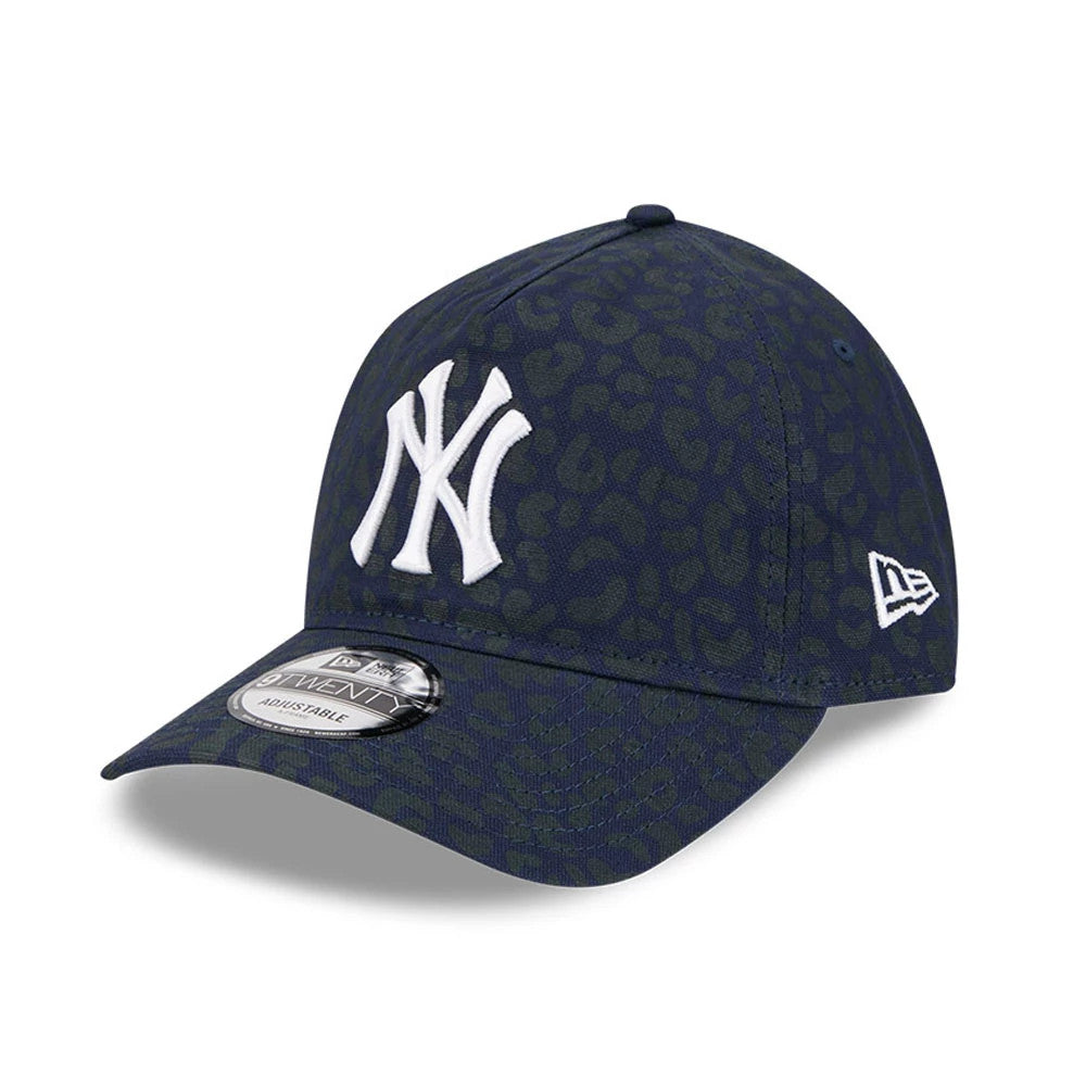Pictured is this MLB Leopard New York Yankees 9TWENTY A-Frame cap in dark blue. 1