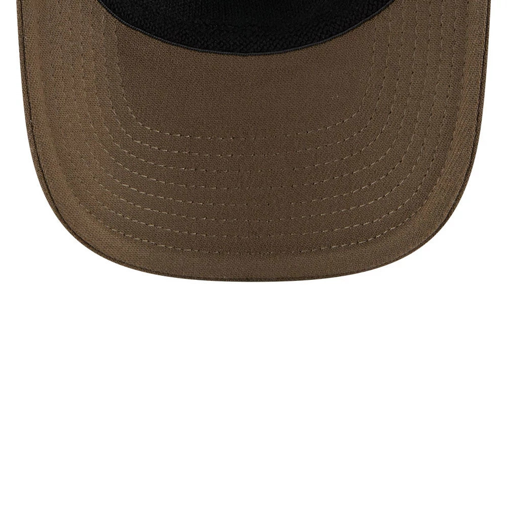 Pictured is this MLB New York Yankees 9SEVENTY Stretch Snap cap in brown. 7