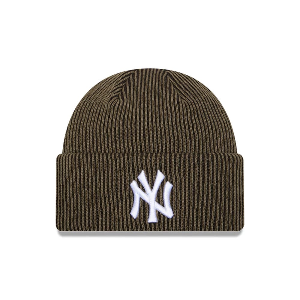 Pictured is this MLB Rib New York Yankees Cuff Knit Beanie hat in Dark Green. 1