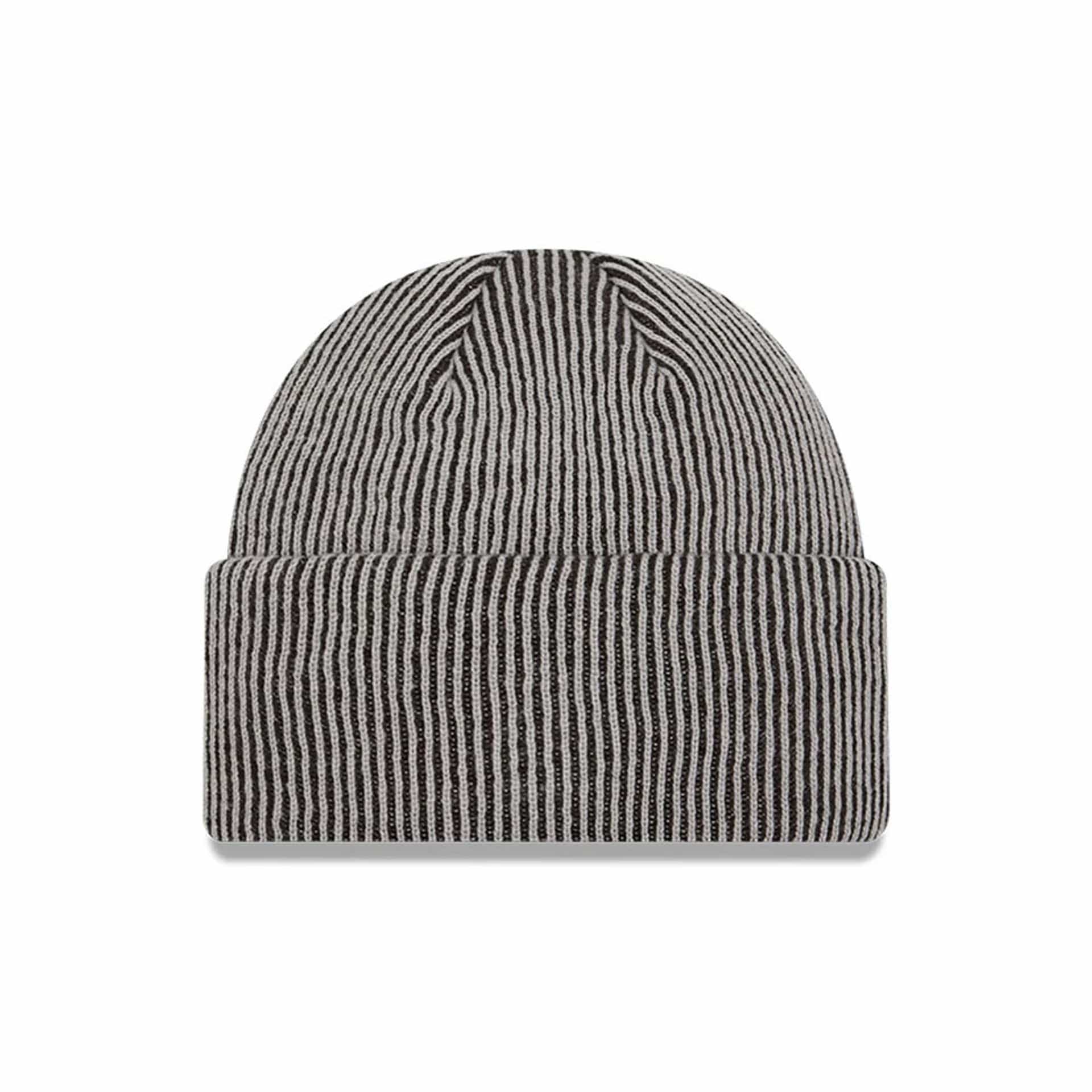 Pictured is this MLB Rib New York Yankees Cuff Knit Beanie hat in grey. 2