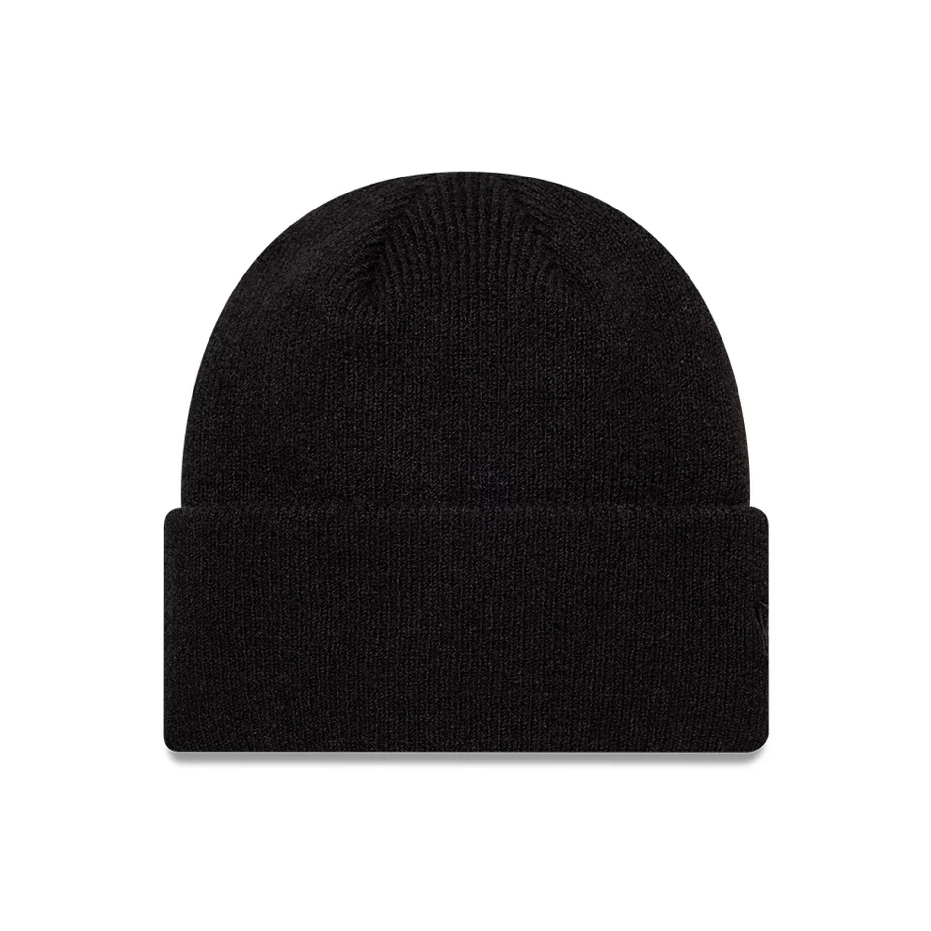 Pictured is this New Era Borg Cuff knit Beanie hat in black. 1
