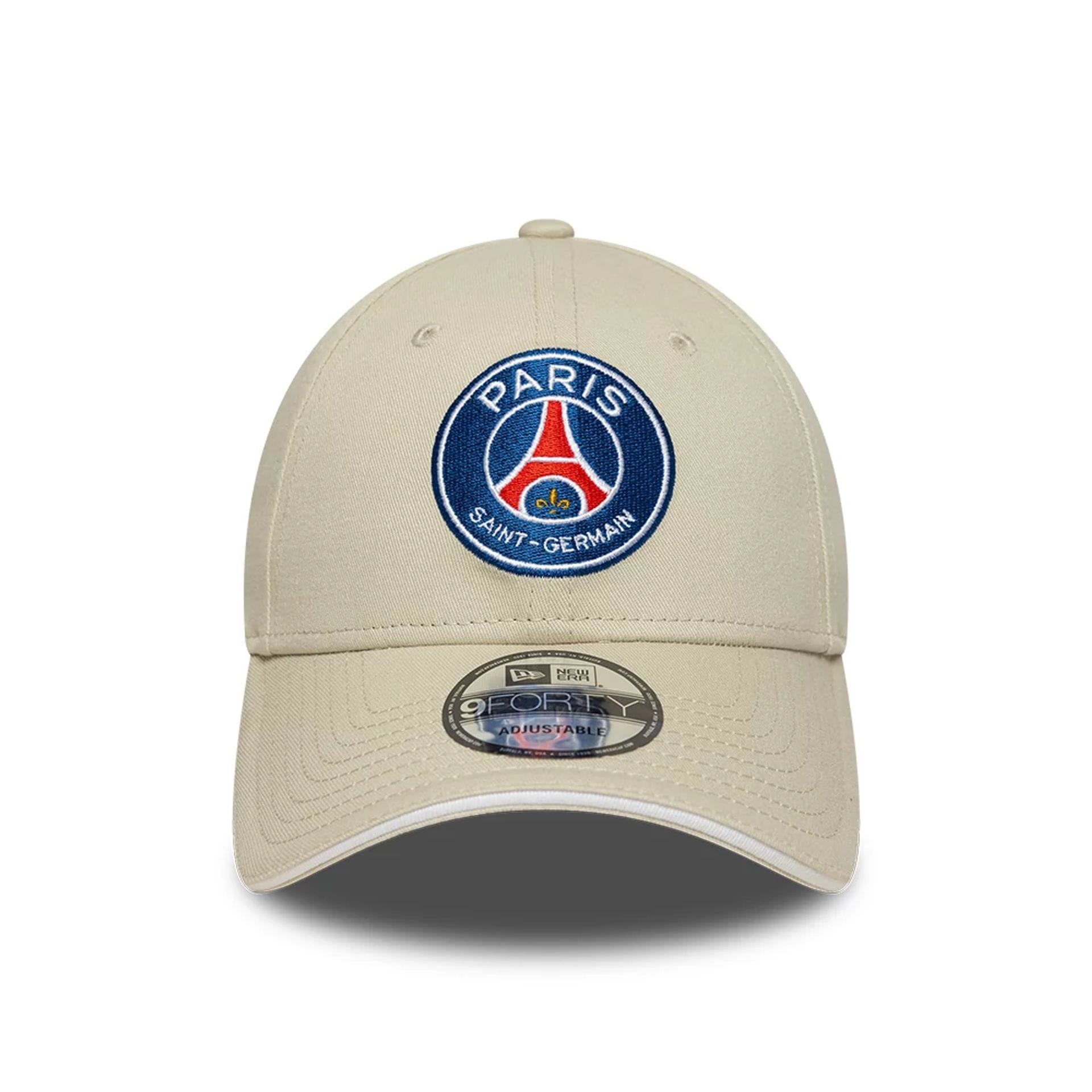 Pictured is this Core Paris Saint Germain 9FORTY cap in light beige. 2