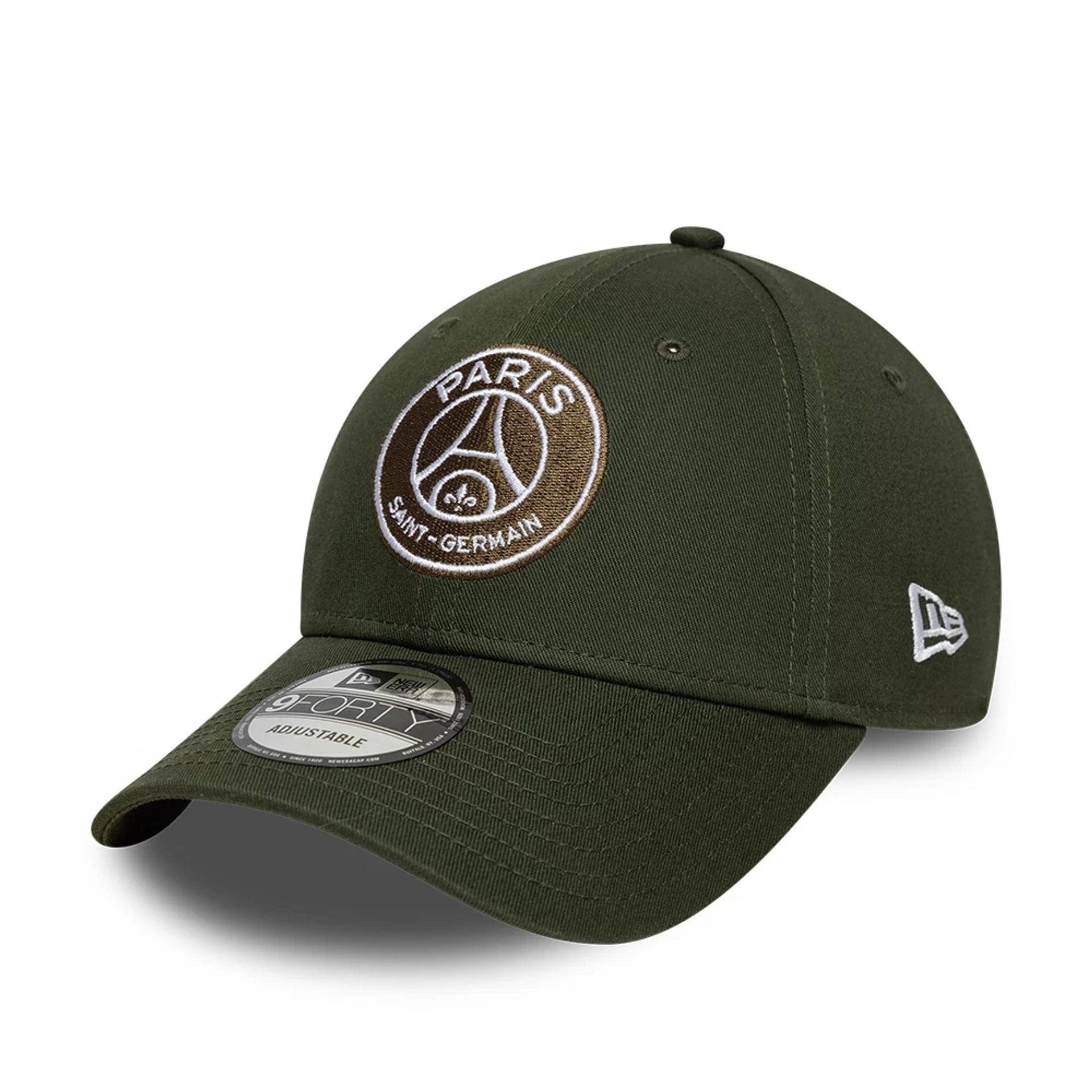 Pictured is this Paris Saint Germain 9FORTY cap in dark green. 1
