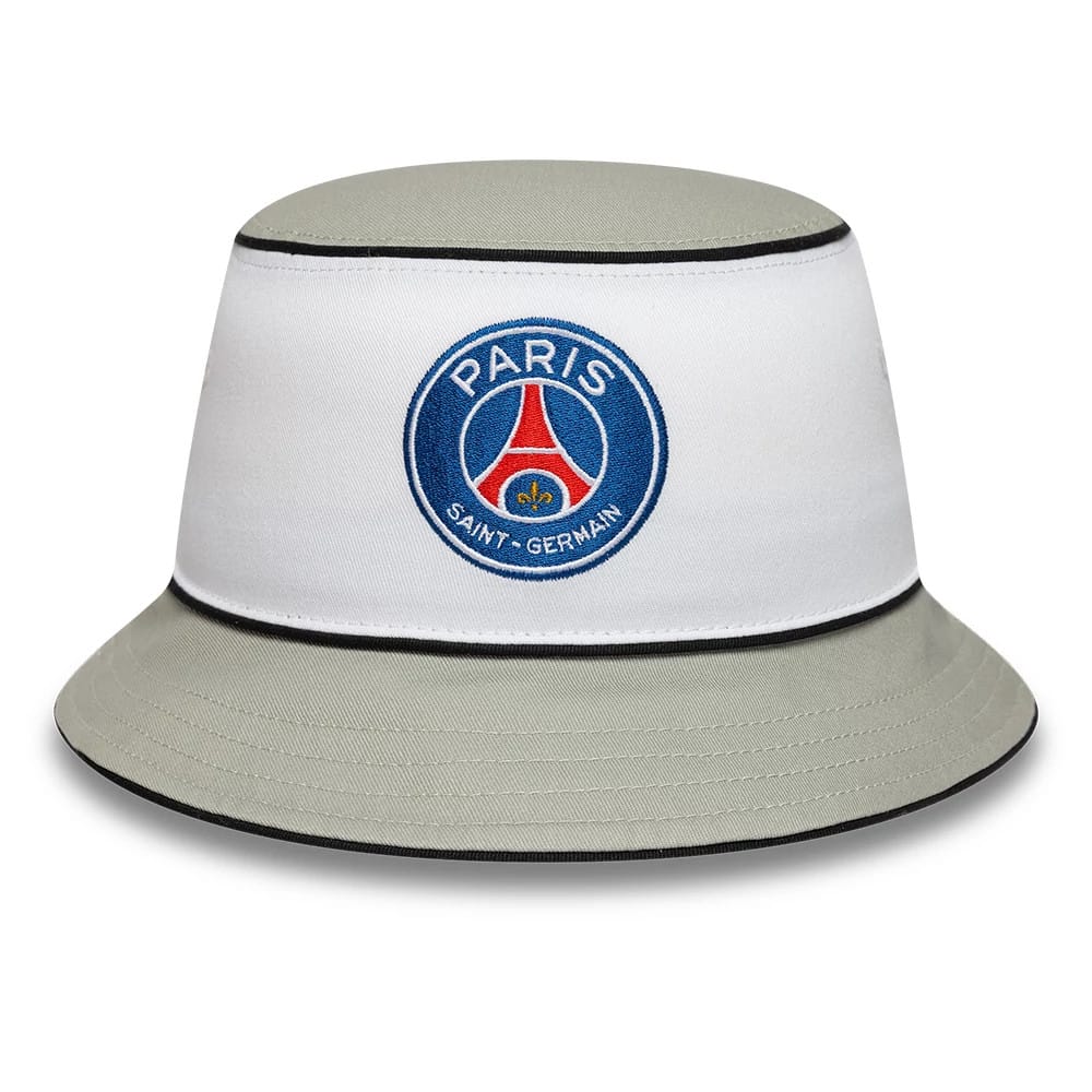 Pictured is this Retro Paris Saint-Germain Bucket hat in grey. 2