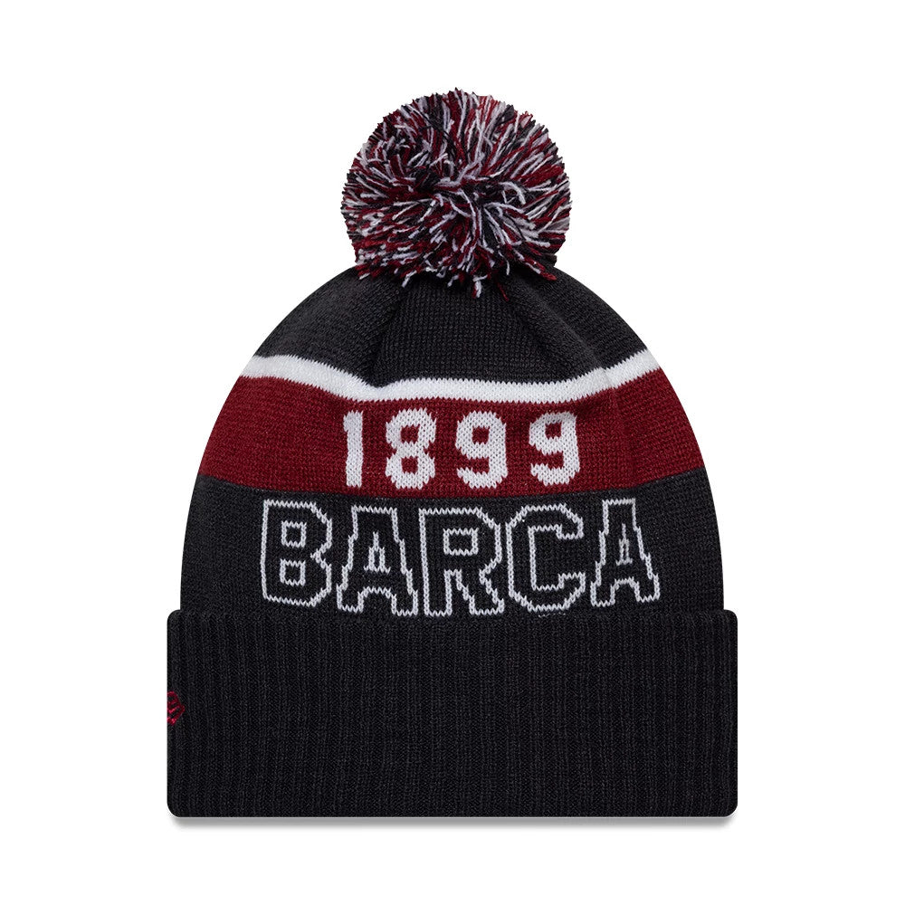 This is a FC Barcelona Core Navy Sport knit Beanie Hat 2
