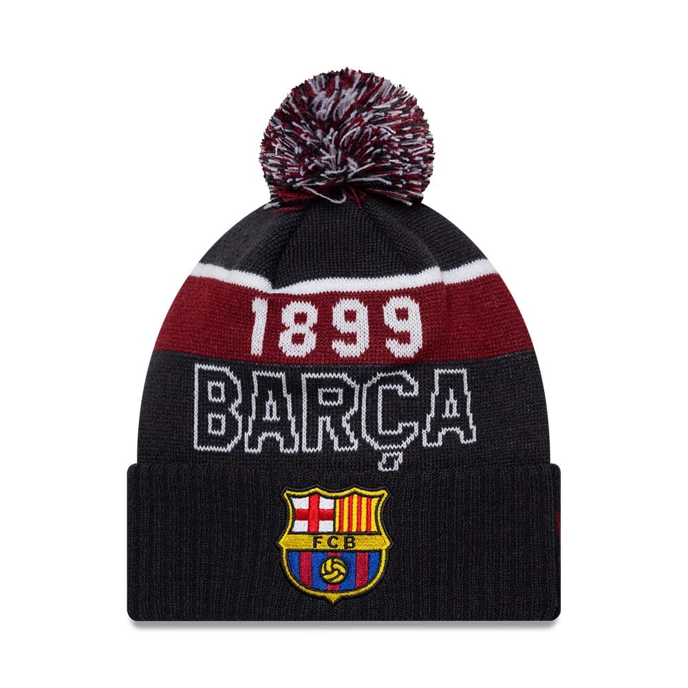 This is a FC Barcelona Core Navy Sport knit Beanie Hat 1