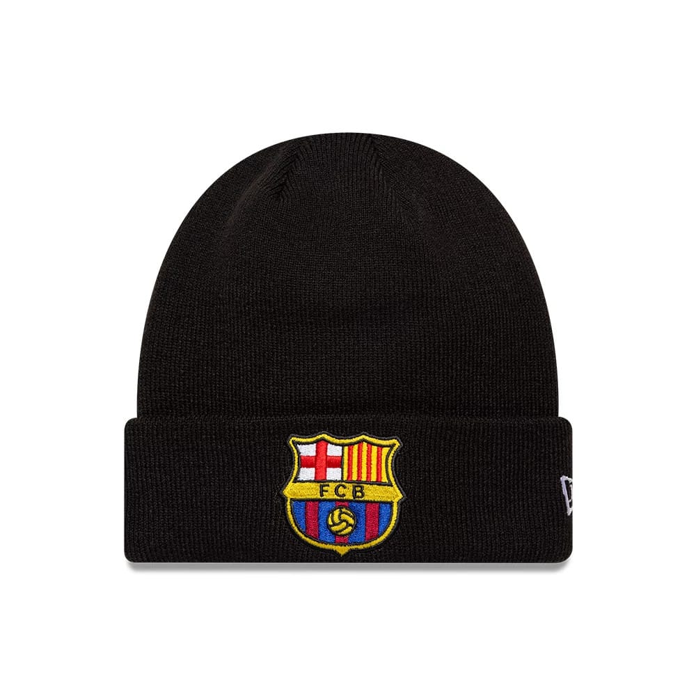 This is a FC Barcelona Core Black Cuff knit Beanie Hat 1