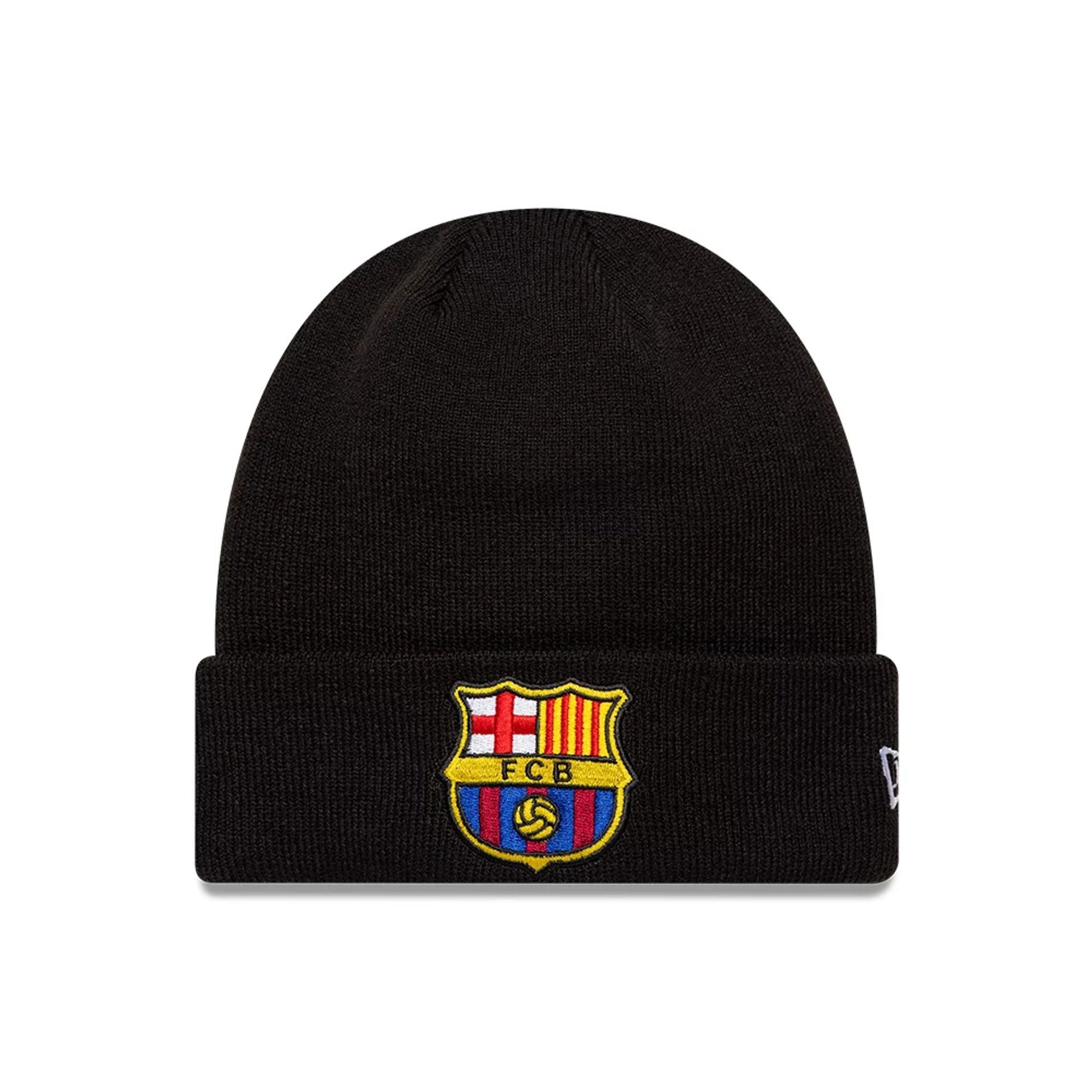 This is a FC Barcelona Core Black Cuff knit Beanie Hat 1