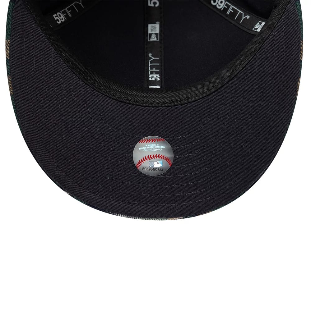 Pictured is this MLB Check New York Mets Low Profile 59FIFTY Fitted cap in dark green. 2