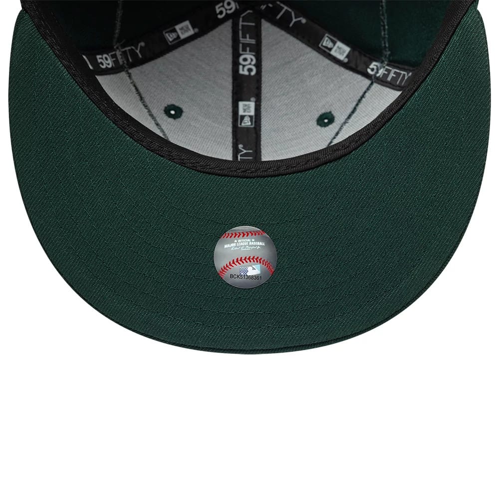 Pictured is this MLB Beaded Wings New York Yankees 59FIFTY Fitted cap in dark green. 7