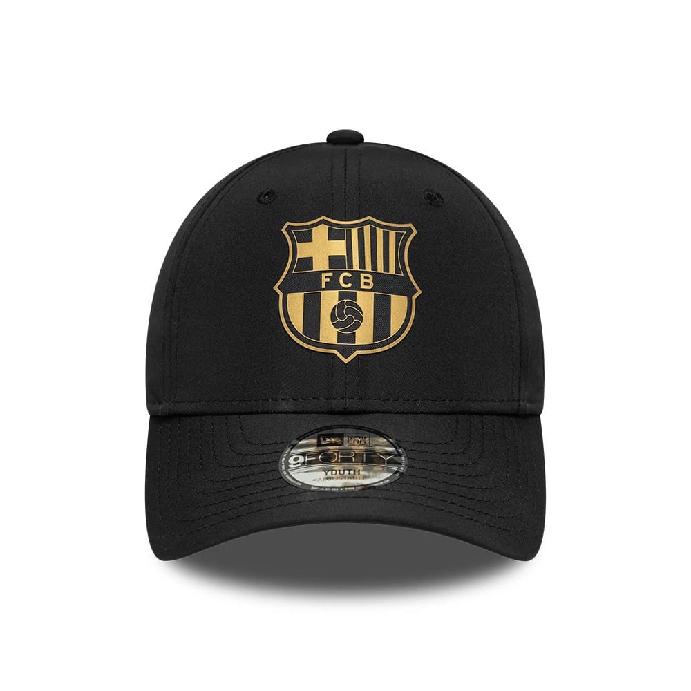 This is a FC Barcelona Youth Black Gold Black 9FORTY Adjustable Cap 2
