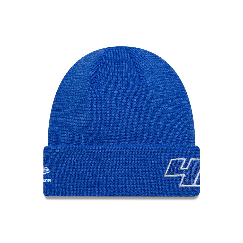 Pictured is this Teamline 2026 Visa Cash App Racing Bulls Cuff Knit Beanie hat in bright blue. 2