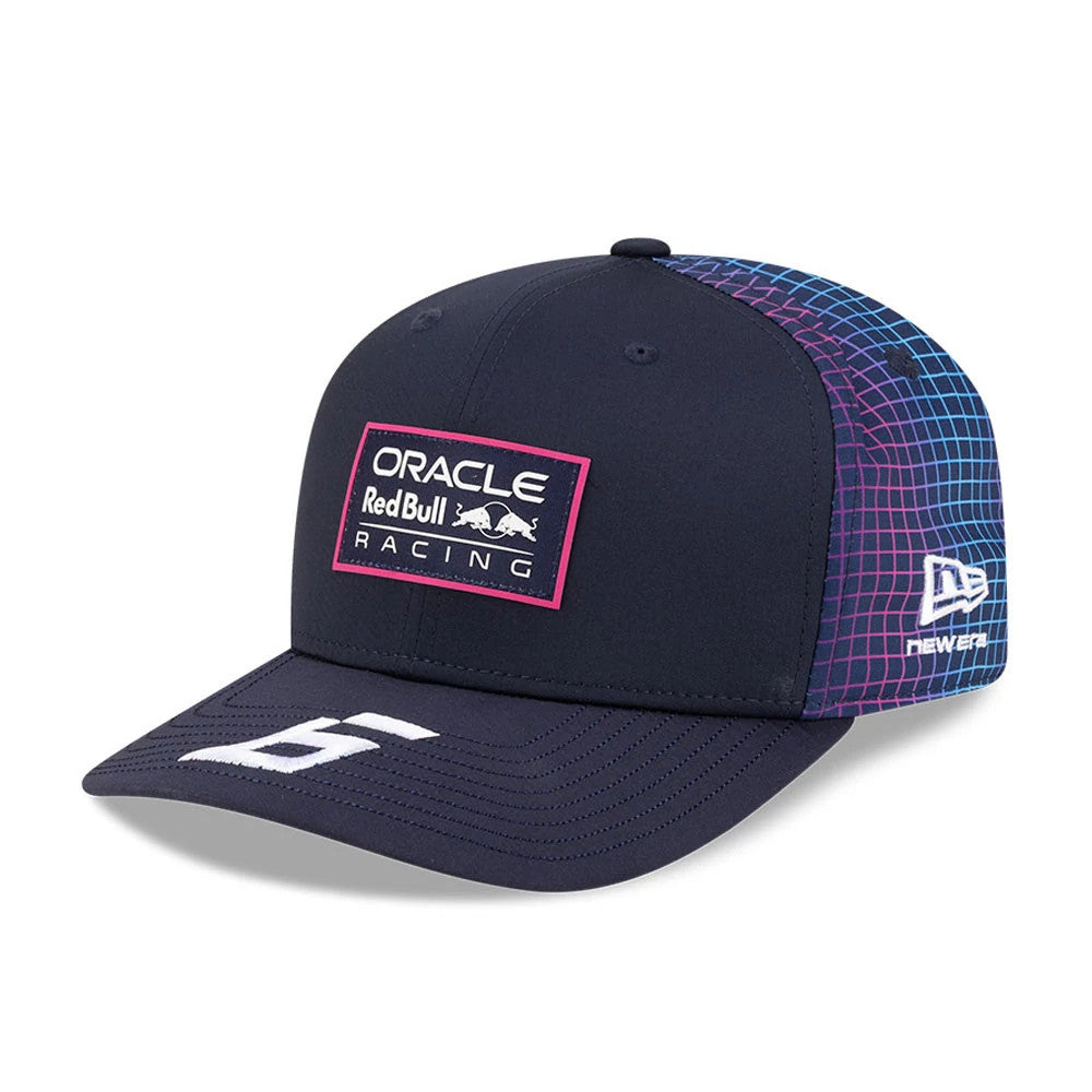 Pictured is this Isack Hadjar Red Bull Racing Miami Race Special 9SEVENTY Stretch Snap Adjustable cap in navy. 3
