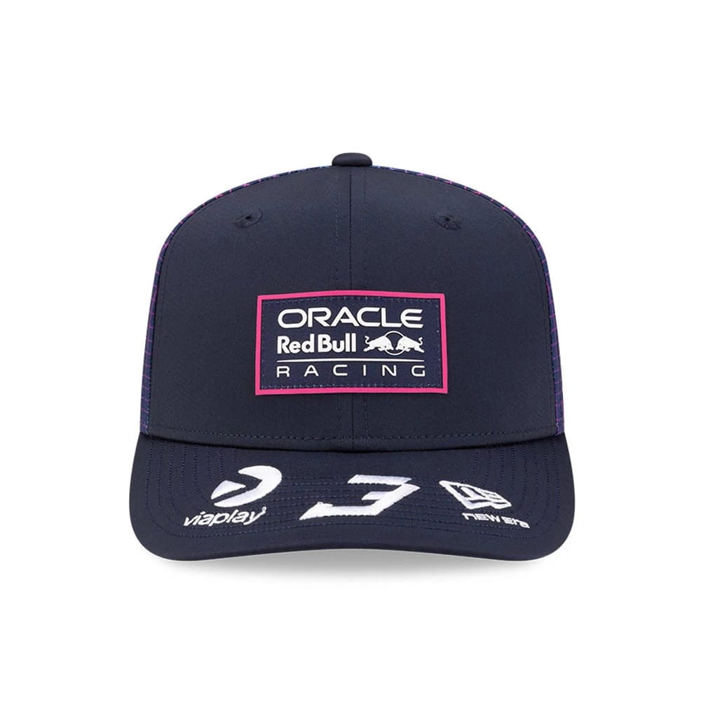 Pictured is this Max Verstappen Red Bull Racing Miami Race Special 9SEVENTY Stretch Snap Adjustable cap in navy. 2
