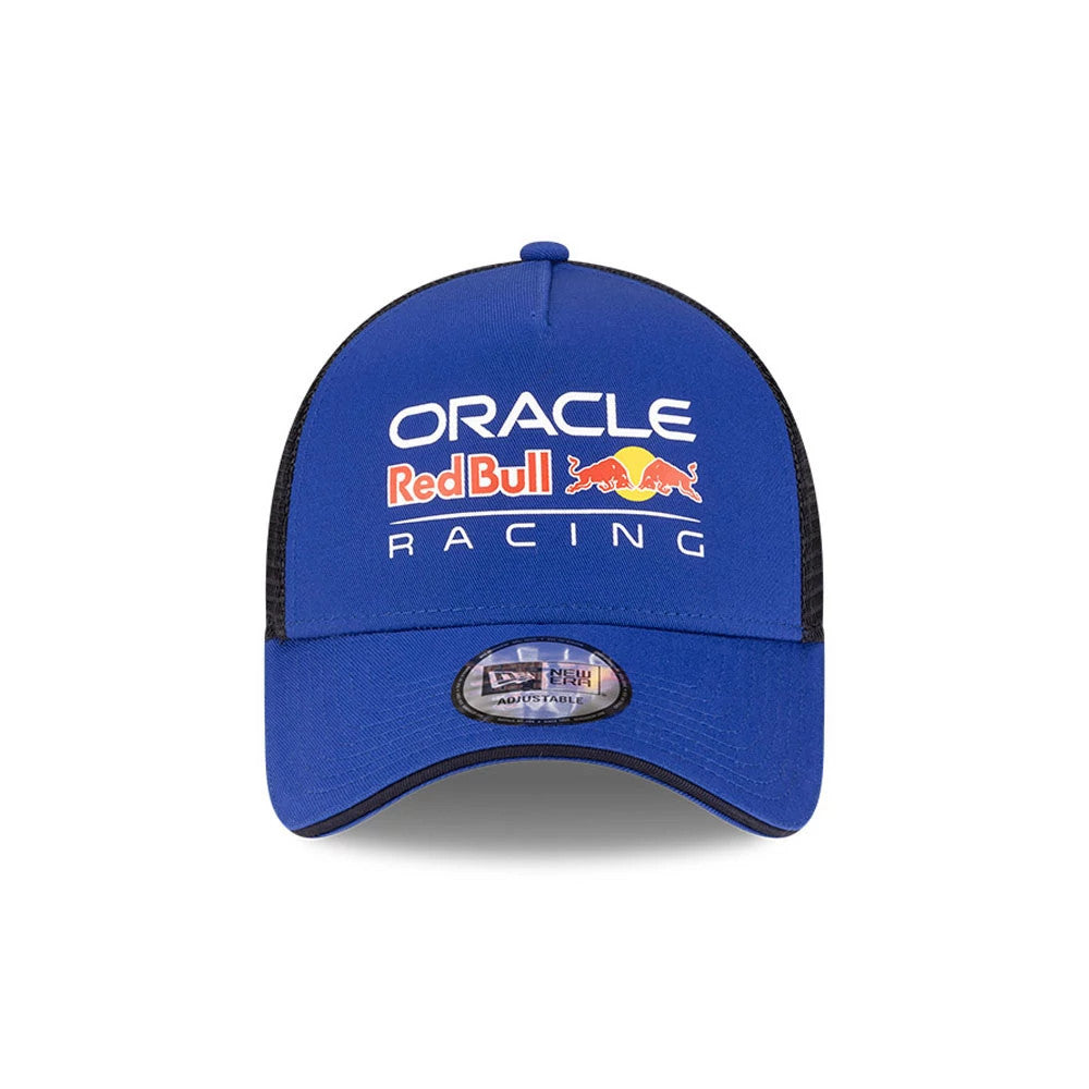 Pictured is this Essential Red Bull Racing 9FORTY A-Frame Trucker Adjustable cap in dark blue. 2