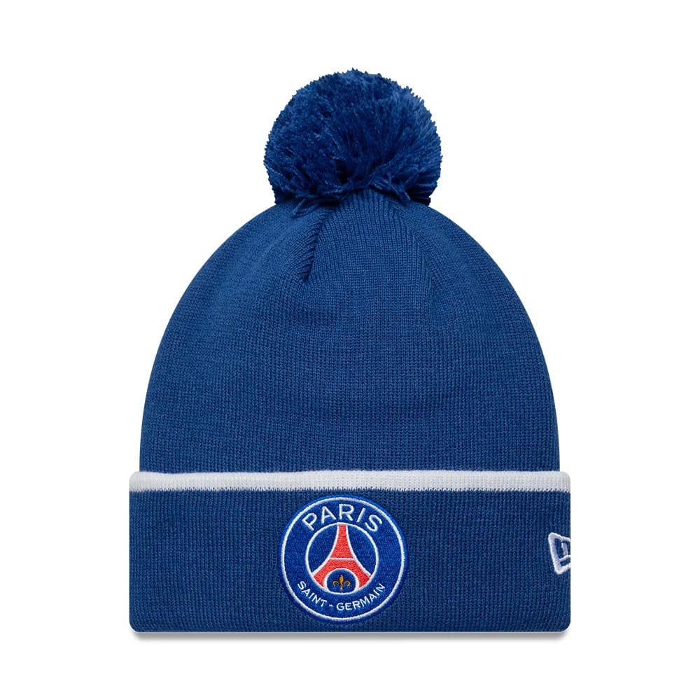 Pictured is this Core Paris Saint-Germain Cuff knit Beanie hat in blue. 1