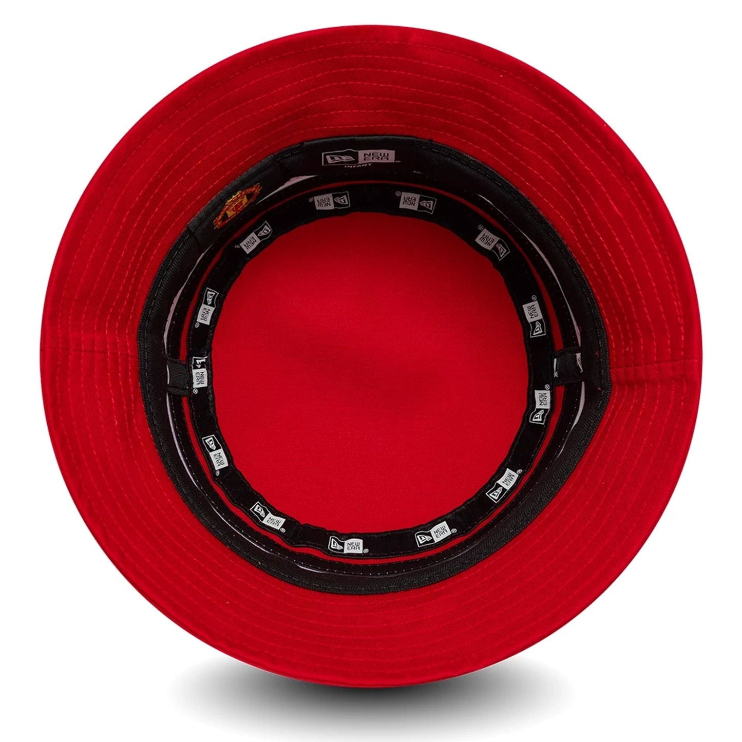 Pictured is this Infant Stripe Manchester United FC Bucket hat in red. 3