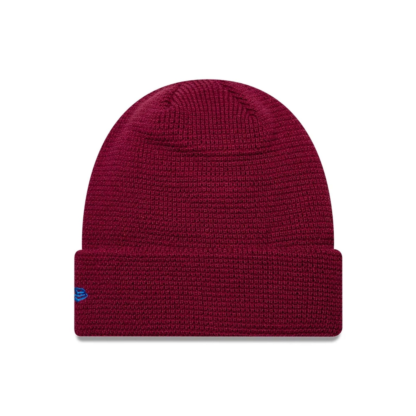 Pictured is this EDWIN x New Era Cuff knit Beanie hat in dark red. 2