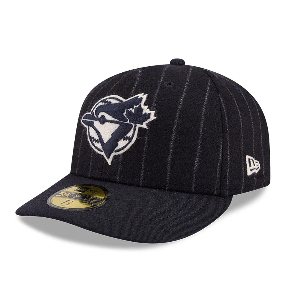 Pictured is this MLB X Moon Toronto Blue Jays 59FIFTY Fitted cap in Navy. 4